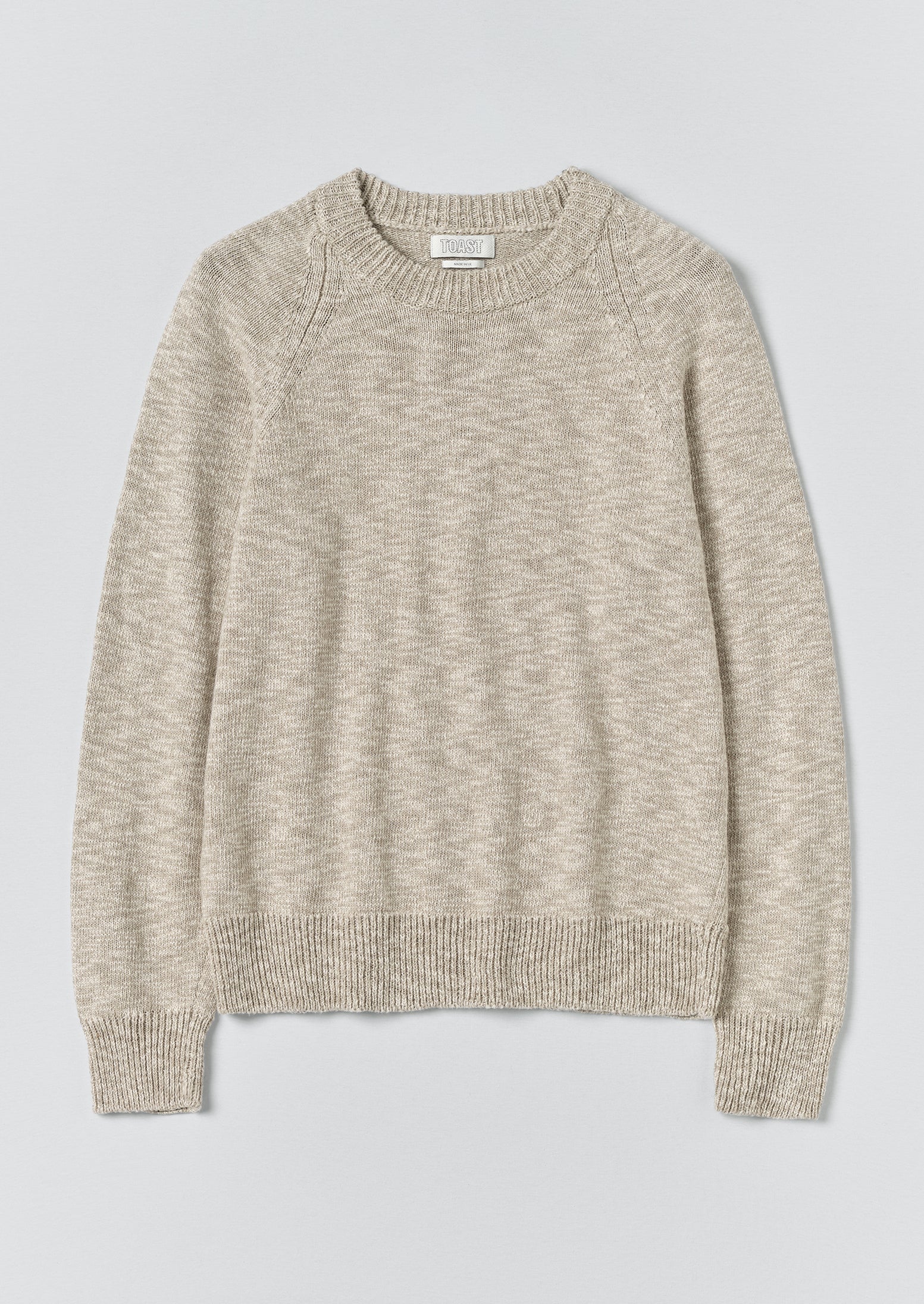 Linen Cotton Crew Neck Sweater | Natural