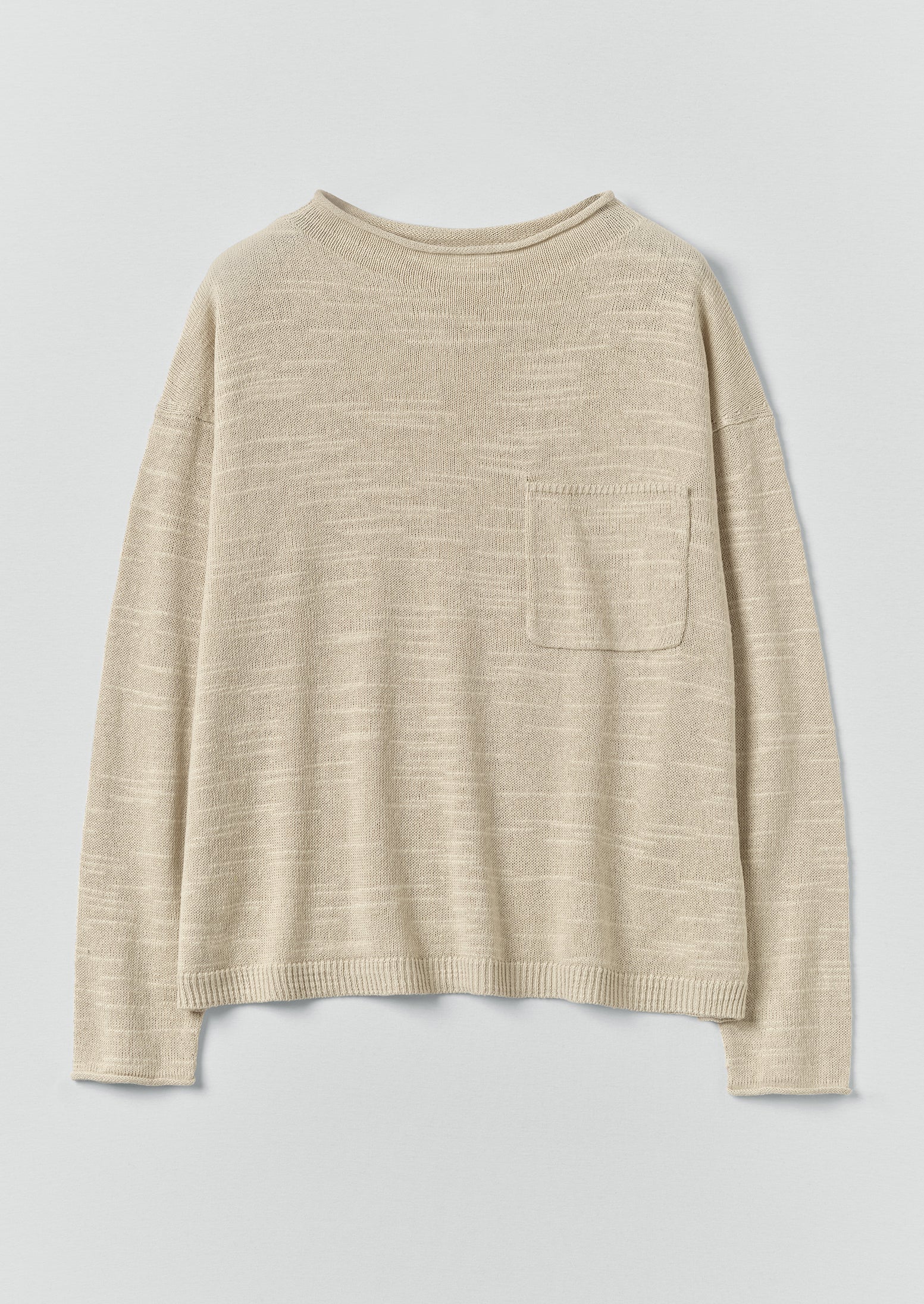 Linen Cotton Fine Knit Sweater | Parchment
