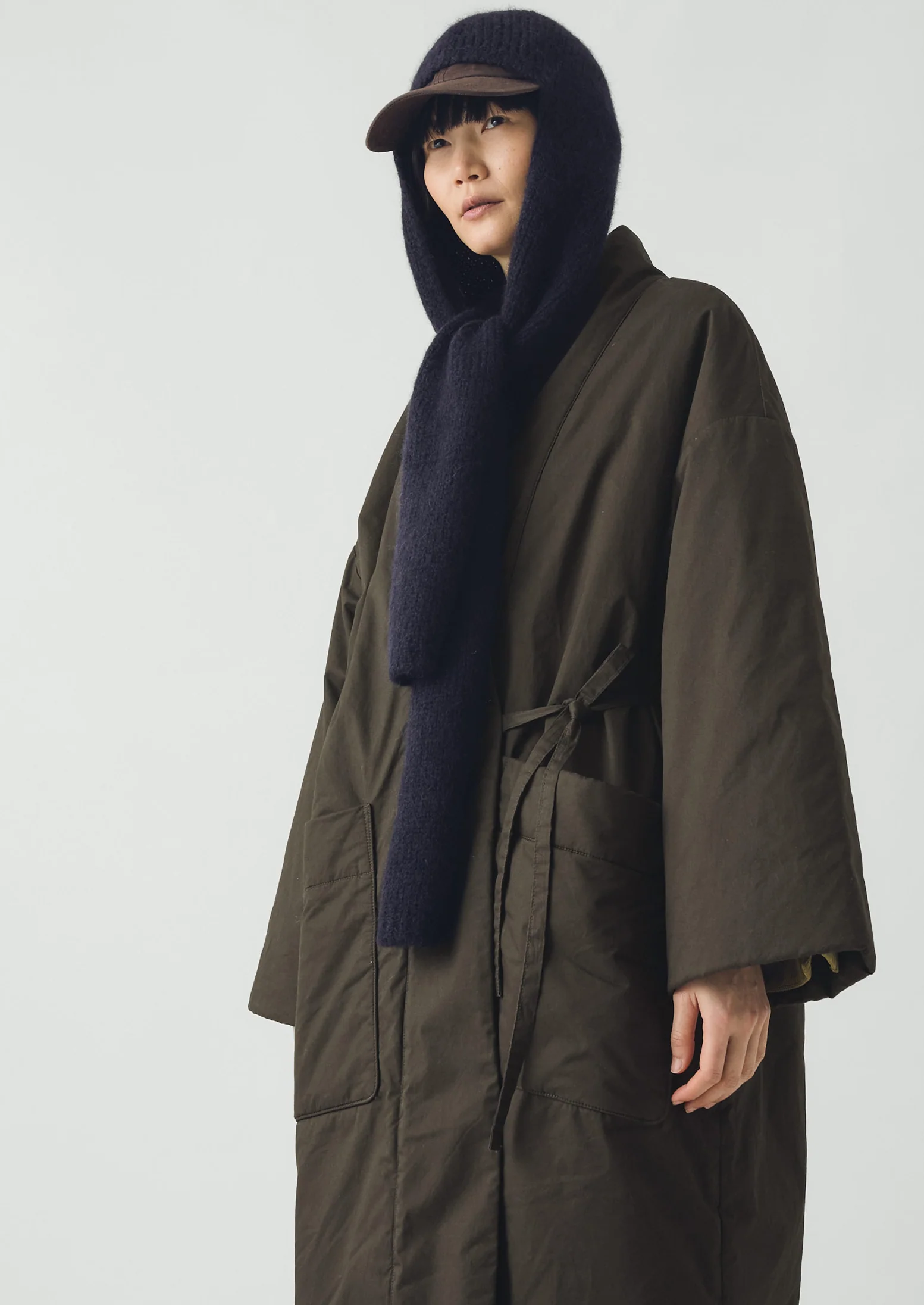 Lofty Alpaca Hooded Scarf | Dark Navy - Image 2