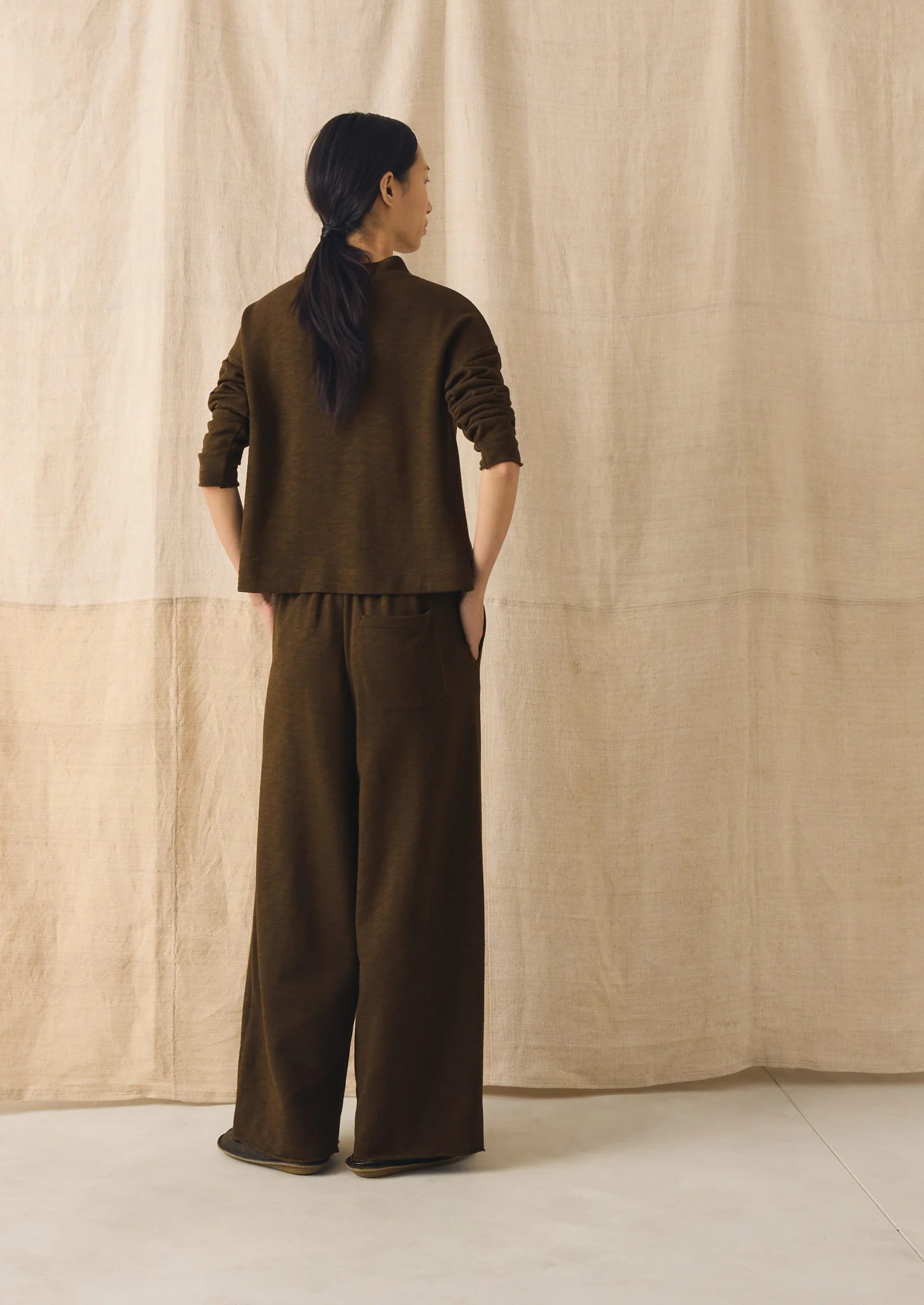 Loopback Jersey Easy Sweater | Dark Olive - Image 5