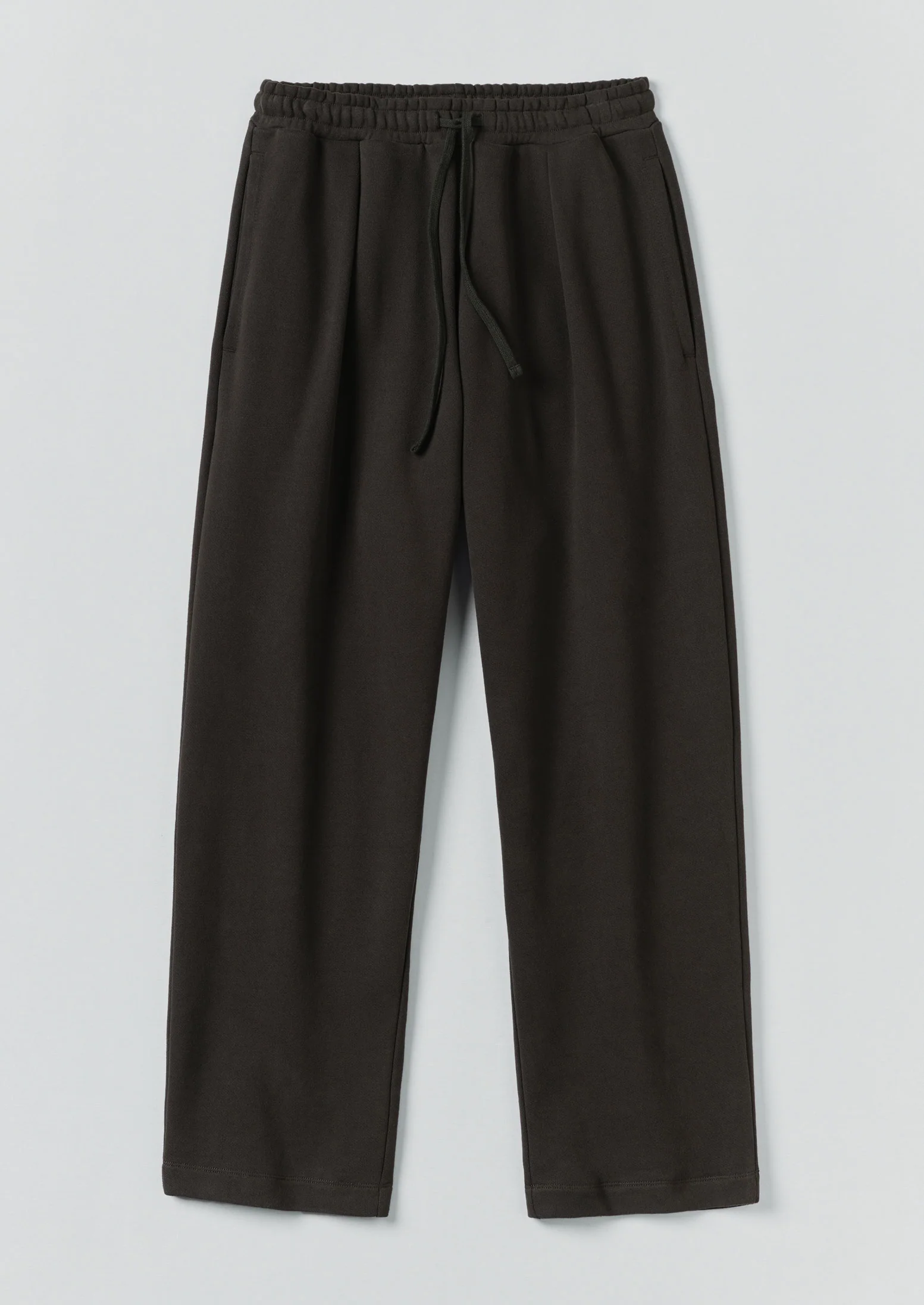Loopback Jersey Pleated Trousers | Black Pepper