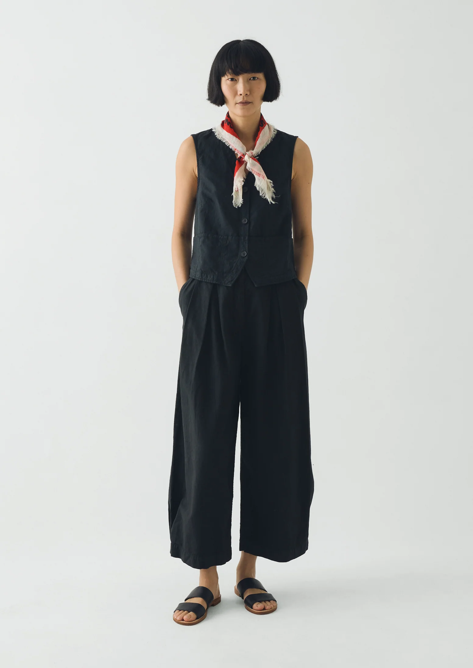 Market Fish Linen Bandana | Ecru - Image 3