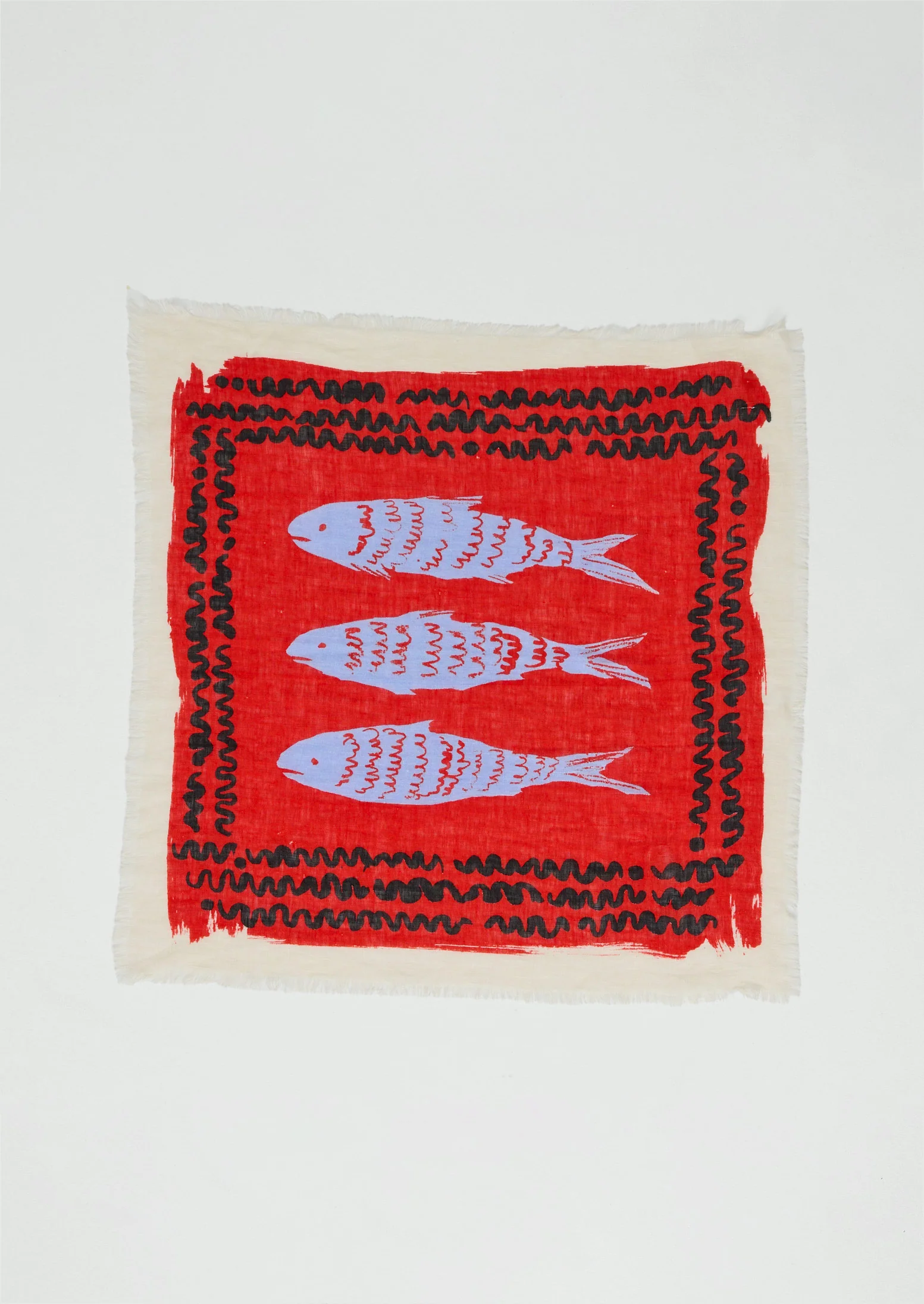 Market Fish Linen Bandana | Poppy - Image 6