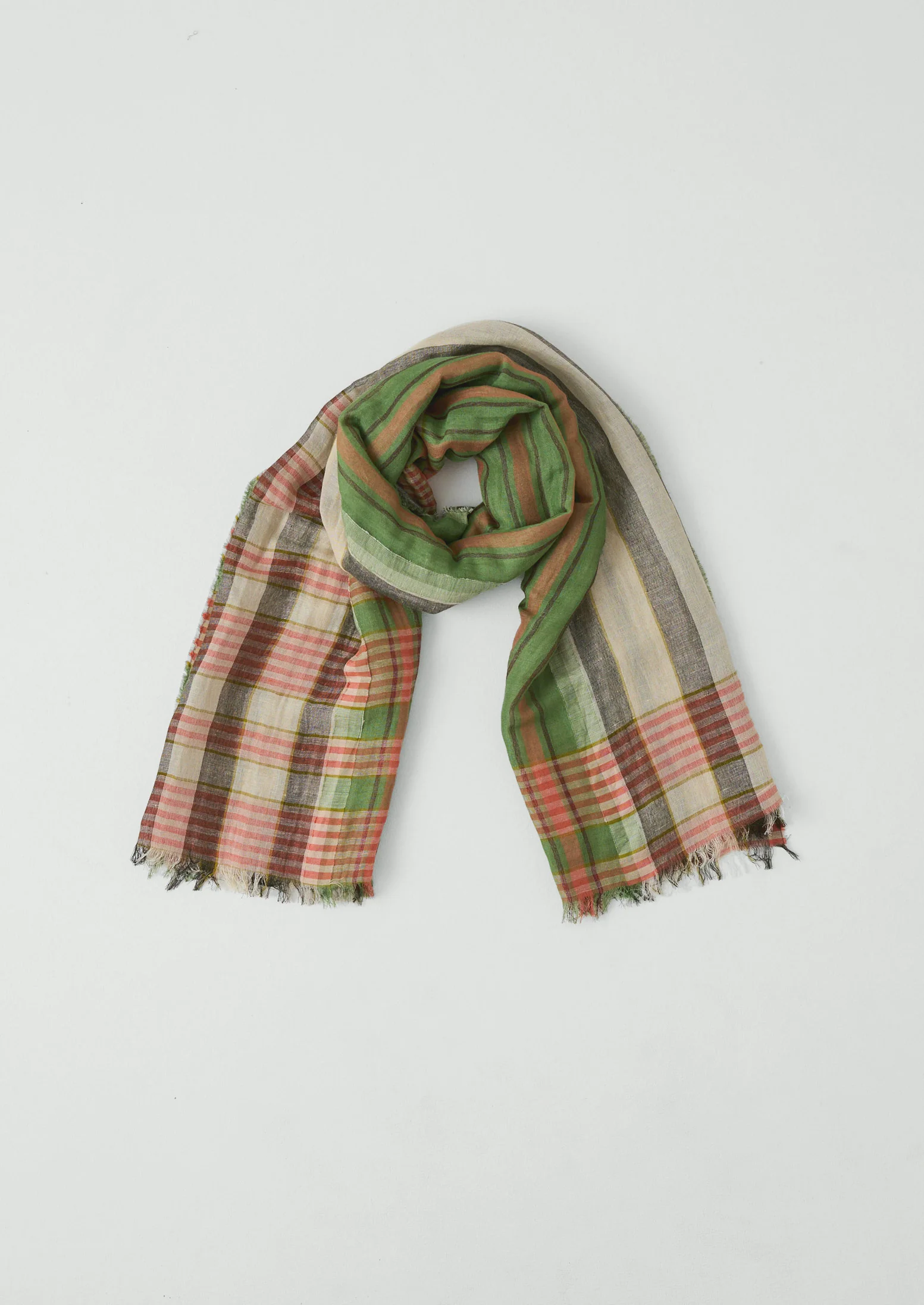 Mixed Stripe Scarf | Avocado Rind/Jade