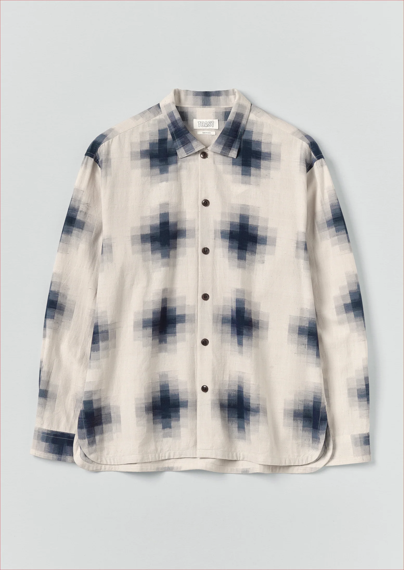 Mosaic Cotton Ikat Shirt | Slate/Putty