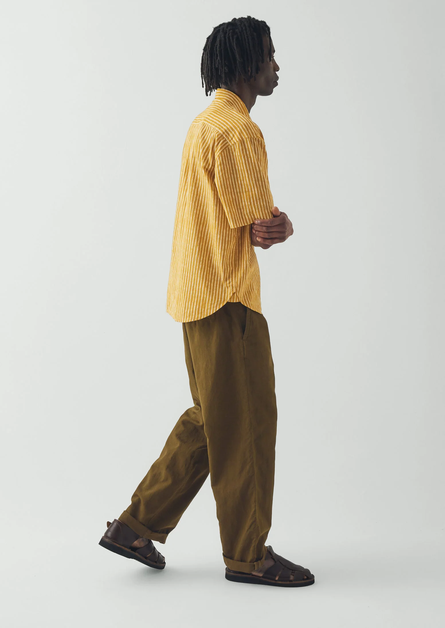 Natural Dye Stripe Cotton Shirt | Turmeric - Image 4