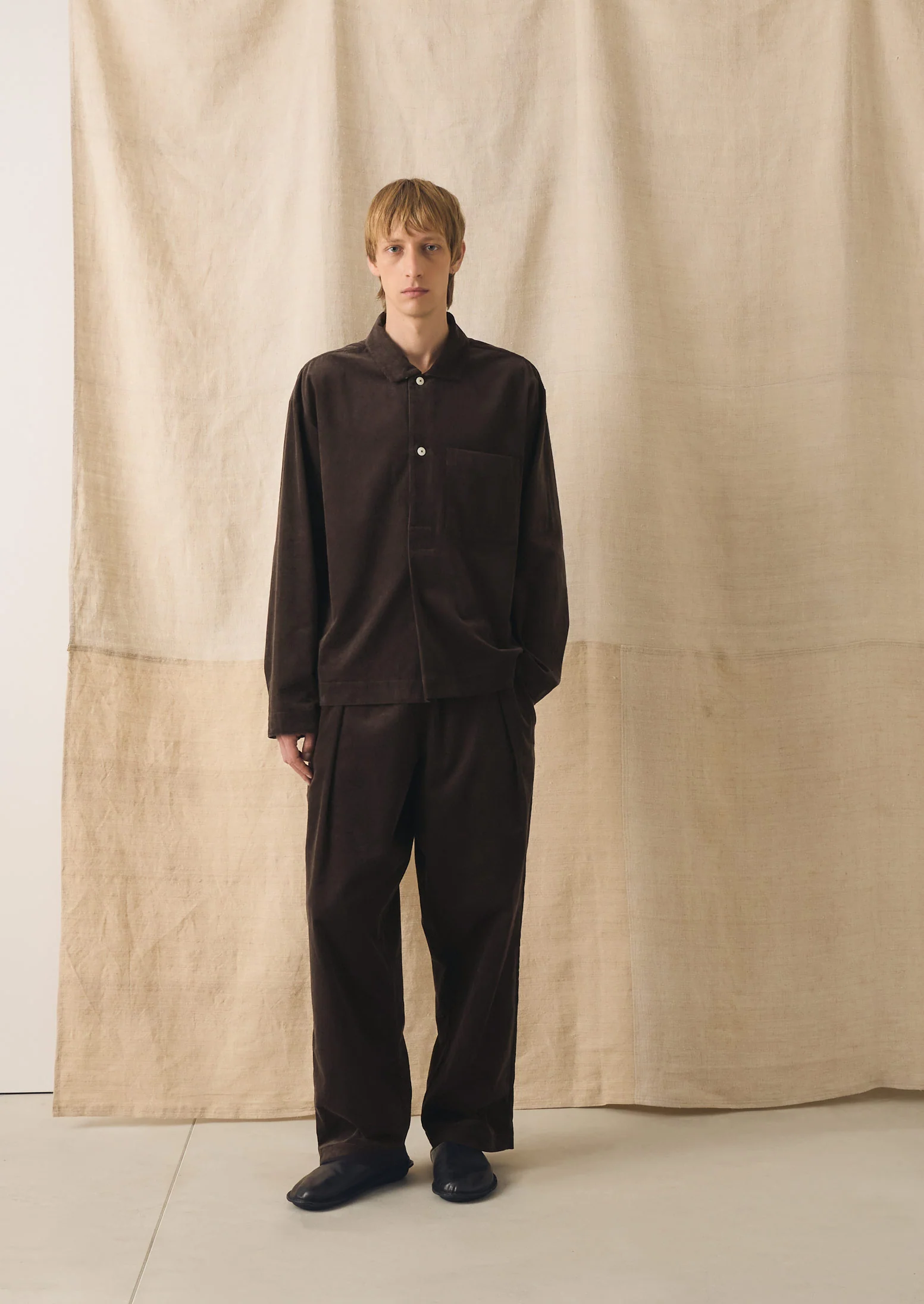 Organic Cord Lounge Trousers | Bitter Chocolate - Image 2