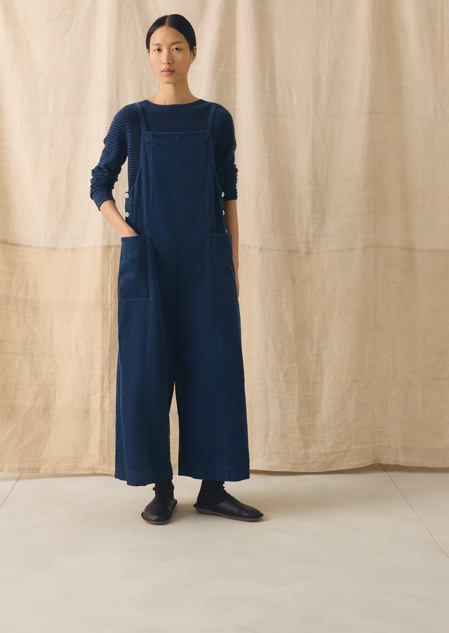 Organic Cord Pocket Jumpsuit | Denim Blue - Image 2