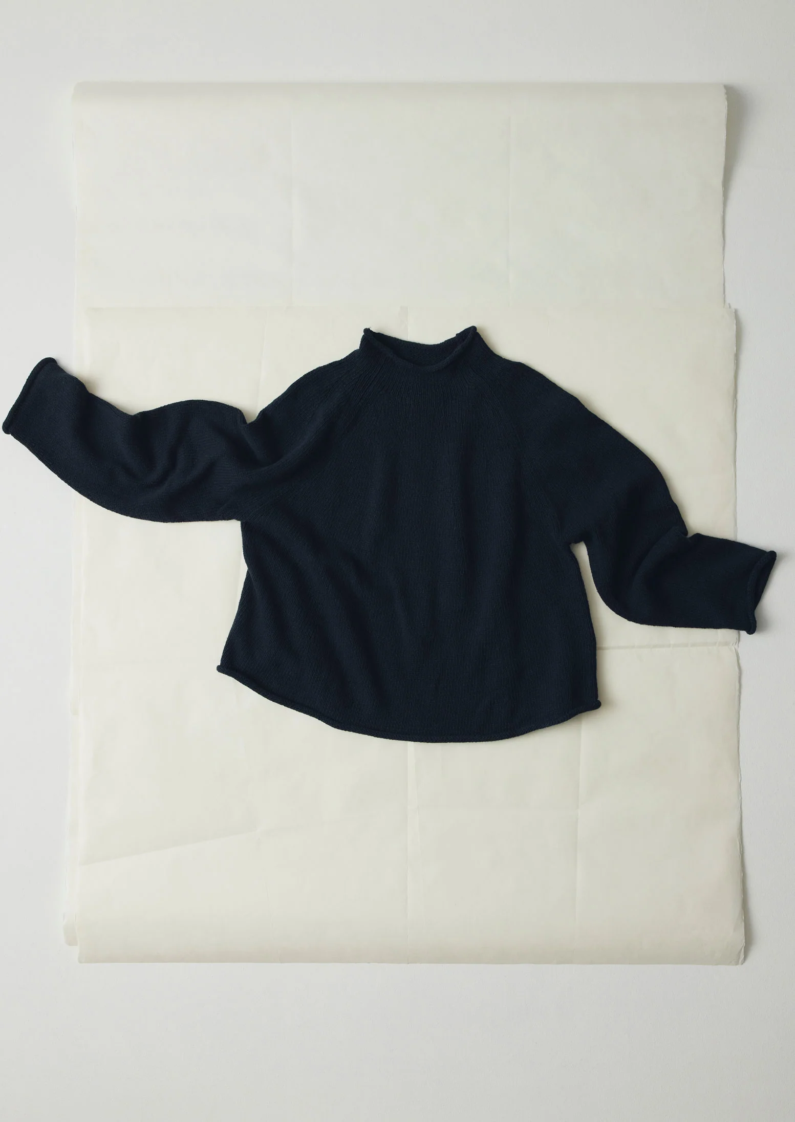Organic Cotton Linen Easy Sweater | Dark Navy