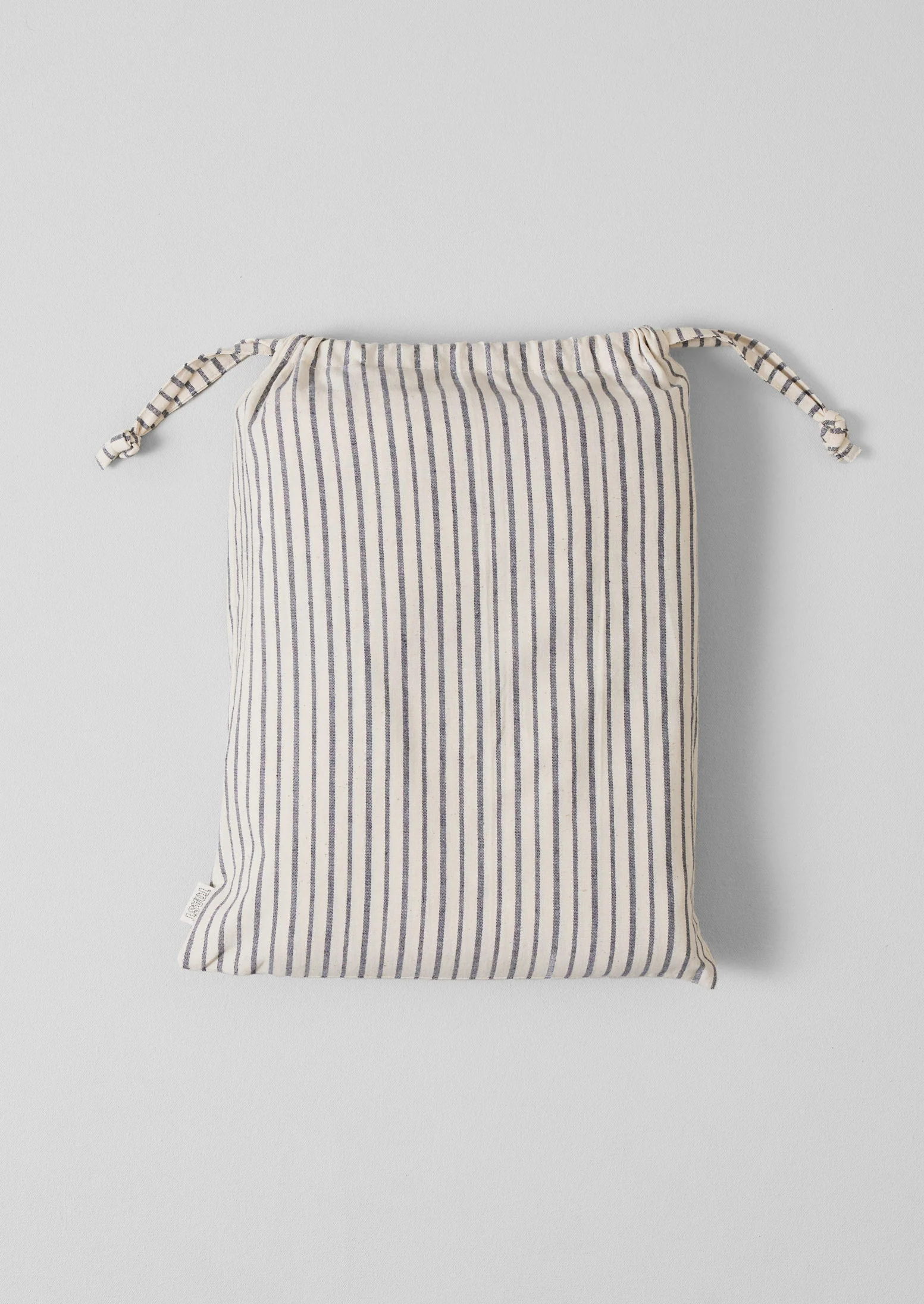 Pyjama Stripe Cotton Duvet Cover | Navy/Ecru - Image 6