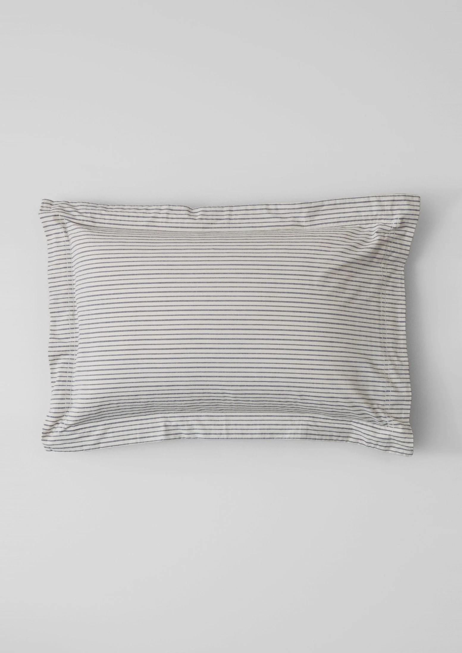 Pyjama Stripe Cotton Oxford Pillowcase | Navy/Ecru