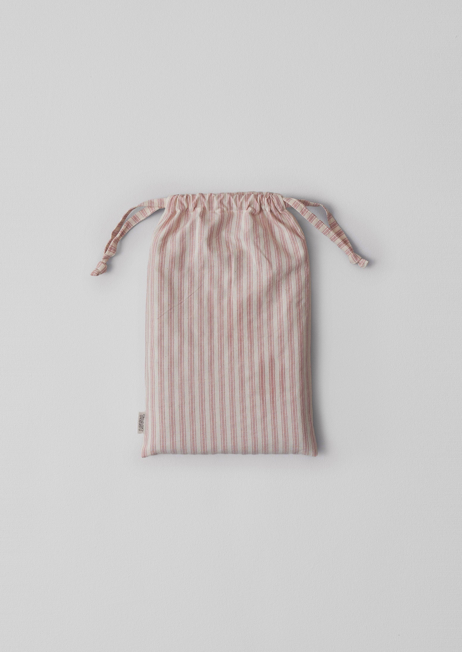 Ticking Stripe Cotton Housewife Pillowcase | Ecru/Rose - Image 3