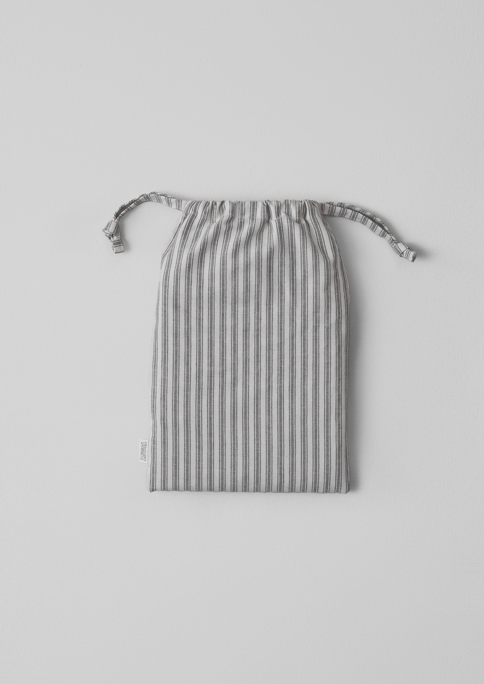 Ticking Stripe Cotton Oxford Pillowcase | Ecru/Graphite - Image 3