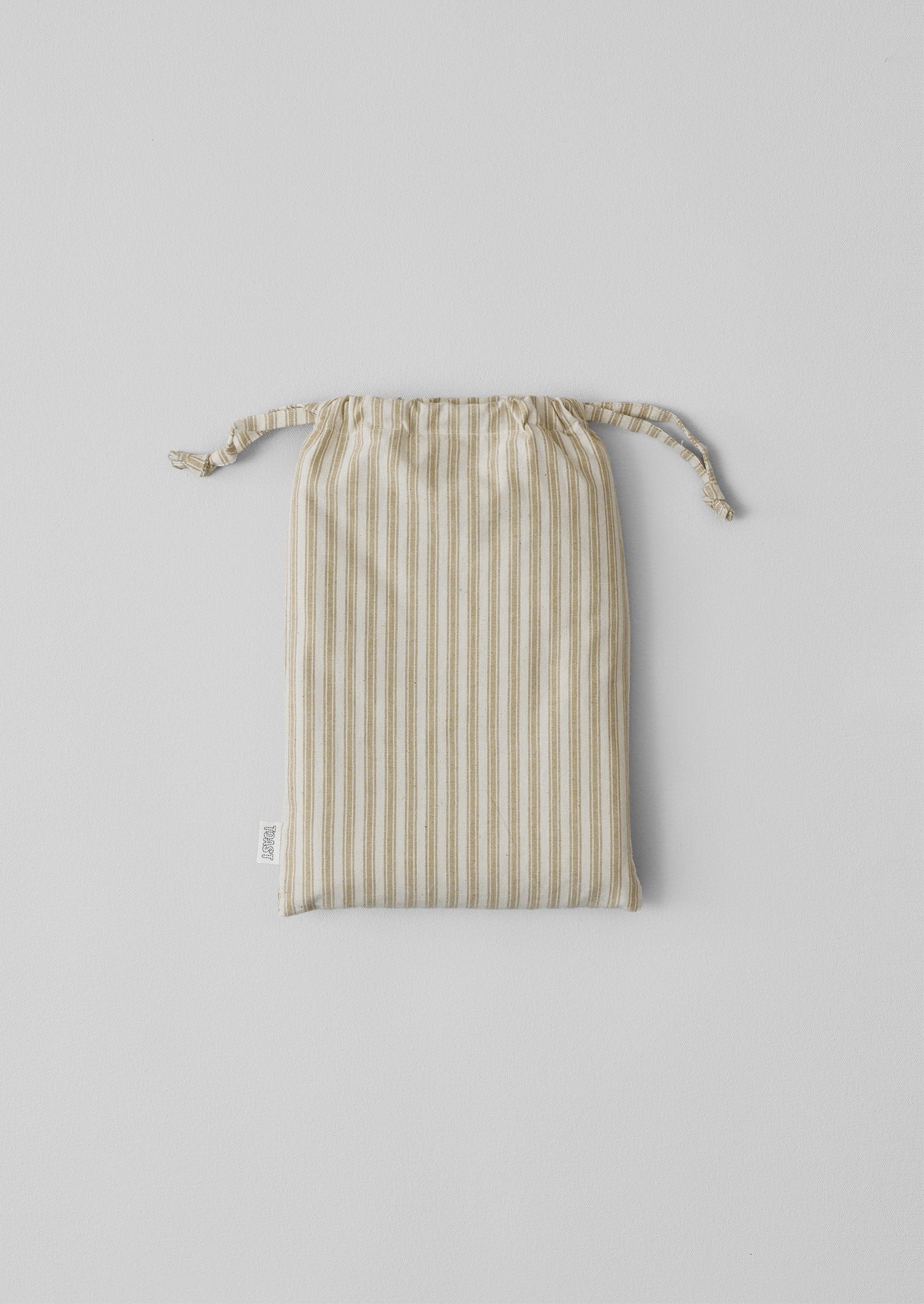 Ticking Stripe Cotton Oxford Pillowcase | Ecru/Straw - Image 3