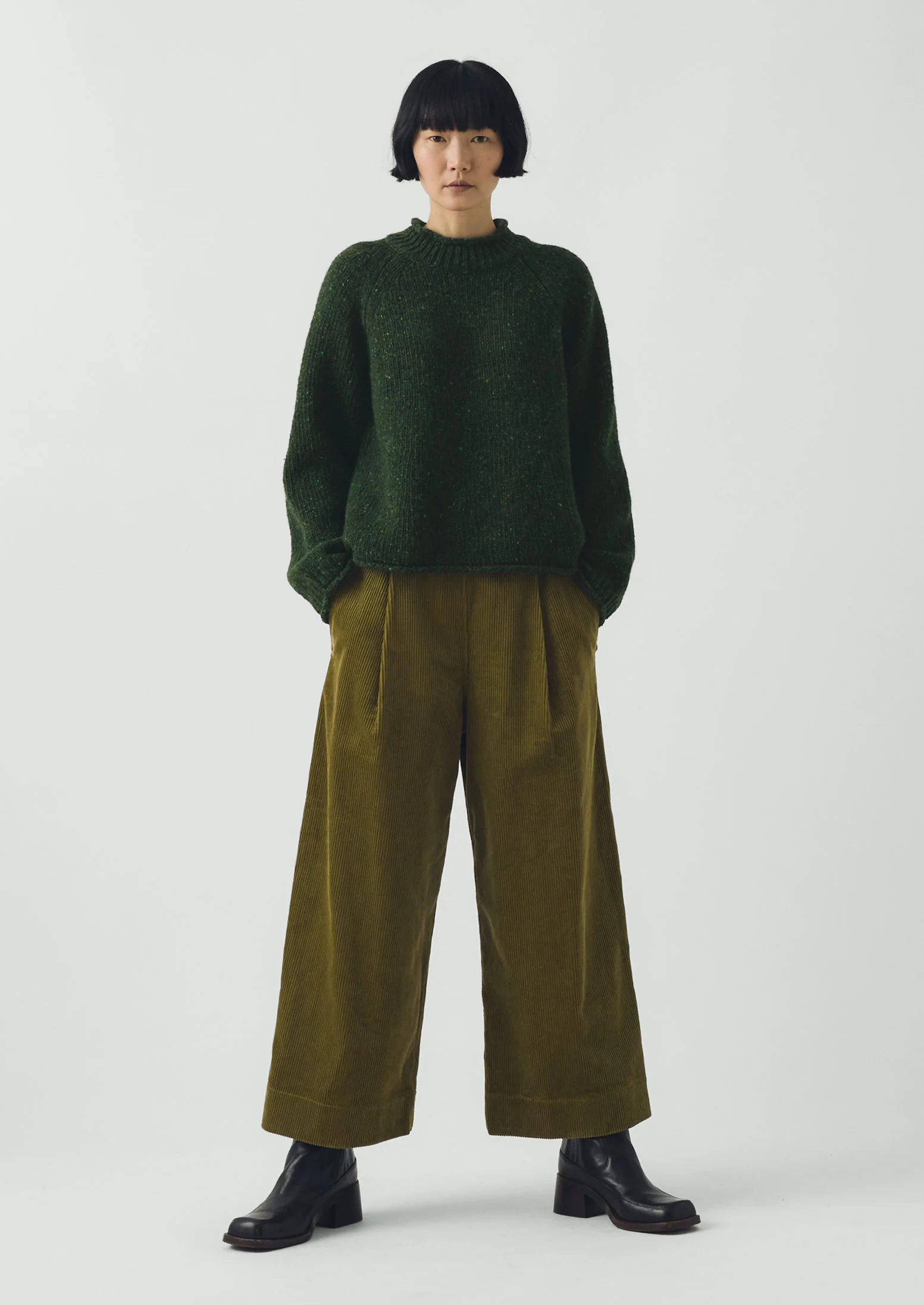 Orla Donegal Wool Sweater | Emerald - Image 2