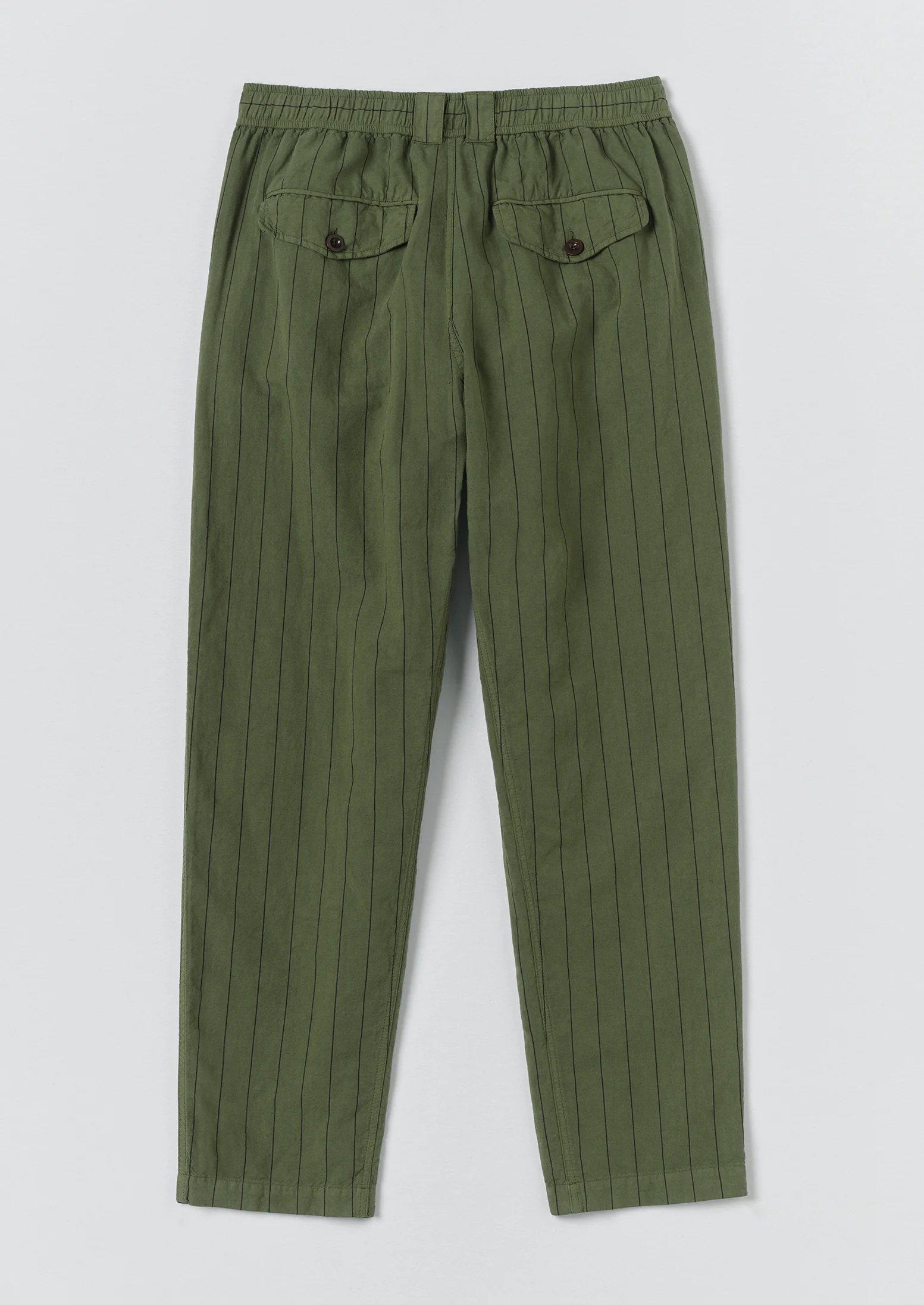 Overdyed Stripe Elasticated Cotton Linen Trousers | Basil - Image 7