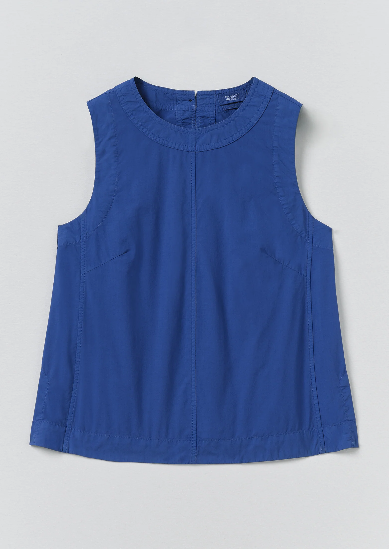 Panelled Garment Dyed Sleeveless Top | Carmine Blue