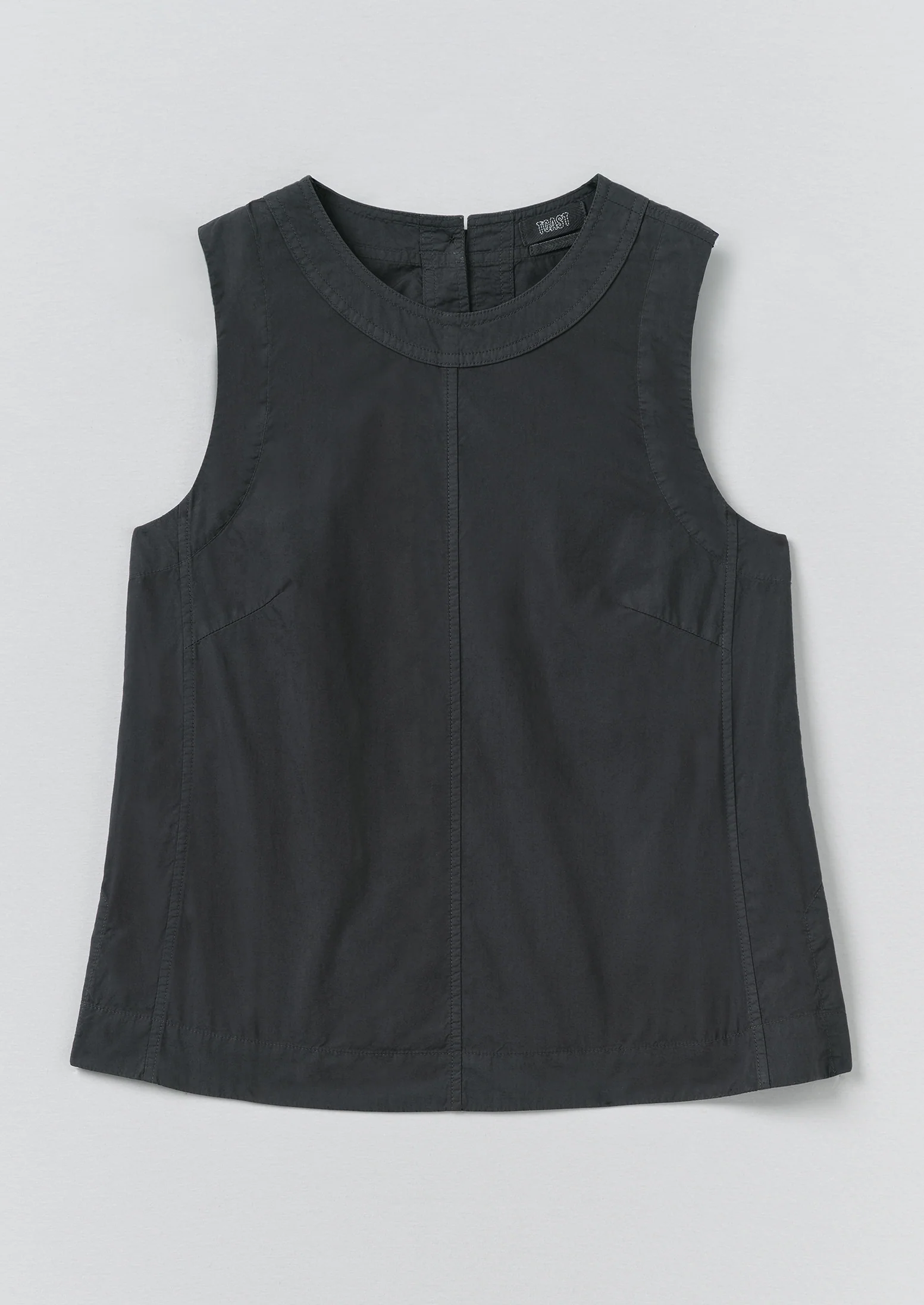 Panelled Garment Dyed Sleeveless Top | Slate