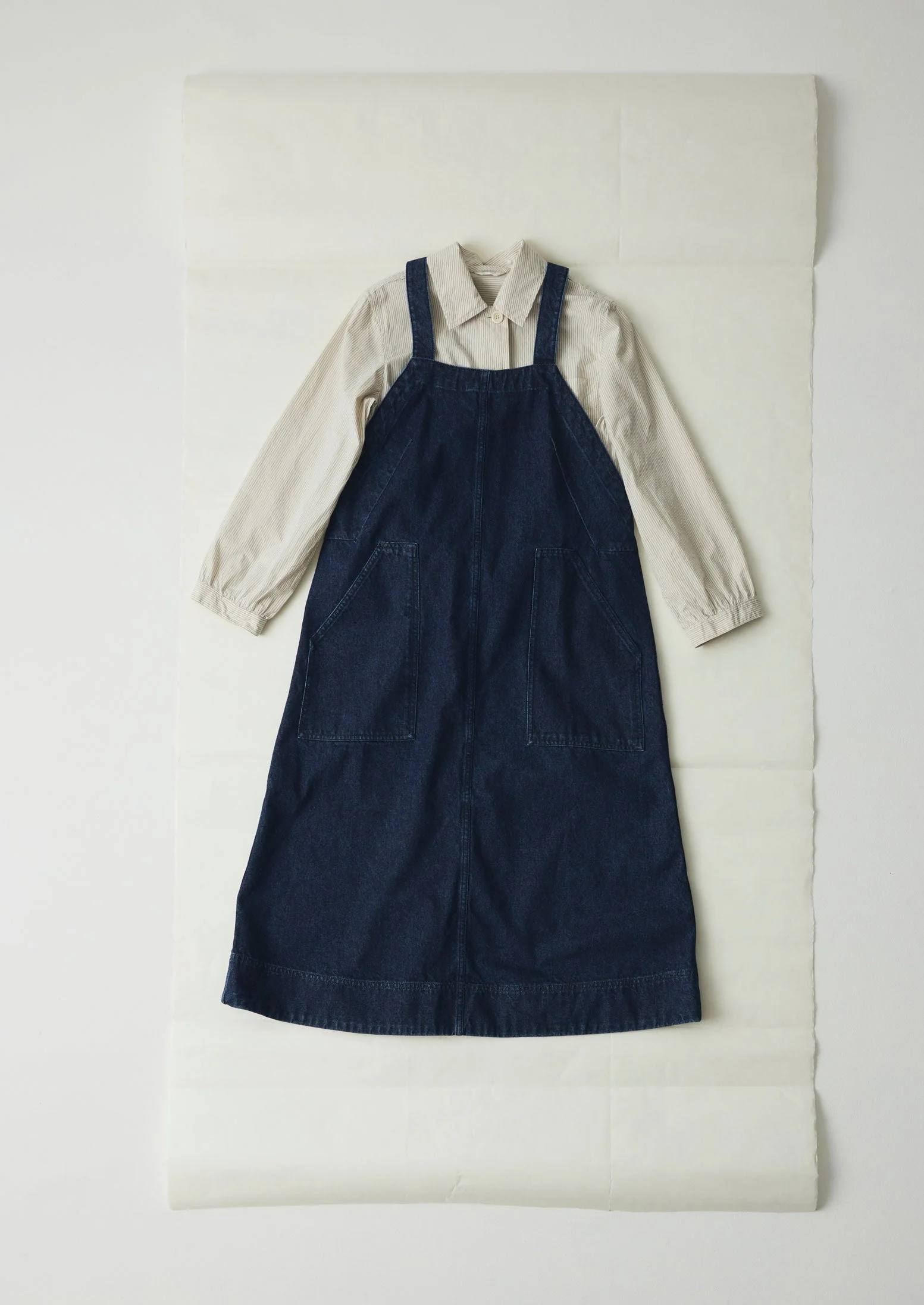 Patch Pocket Denim Dungaree Dress | Indigo