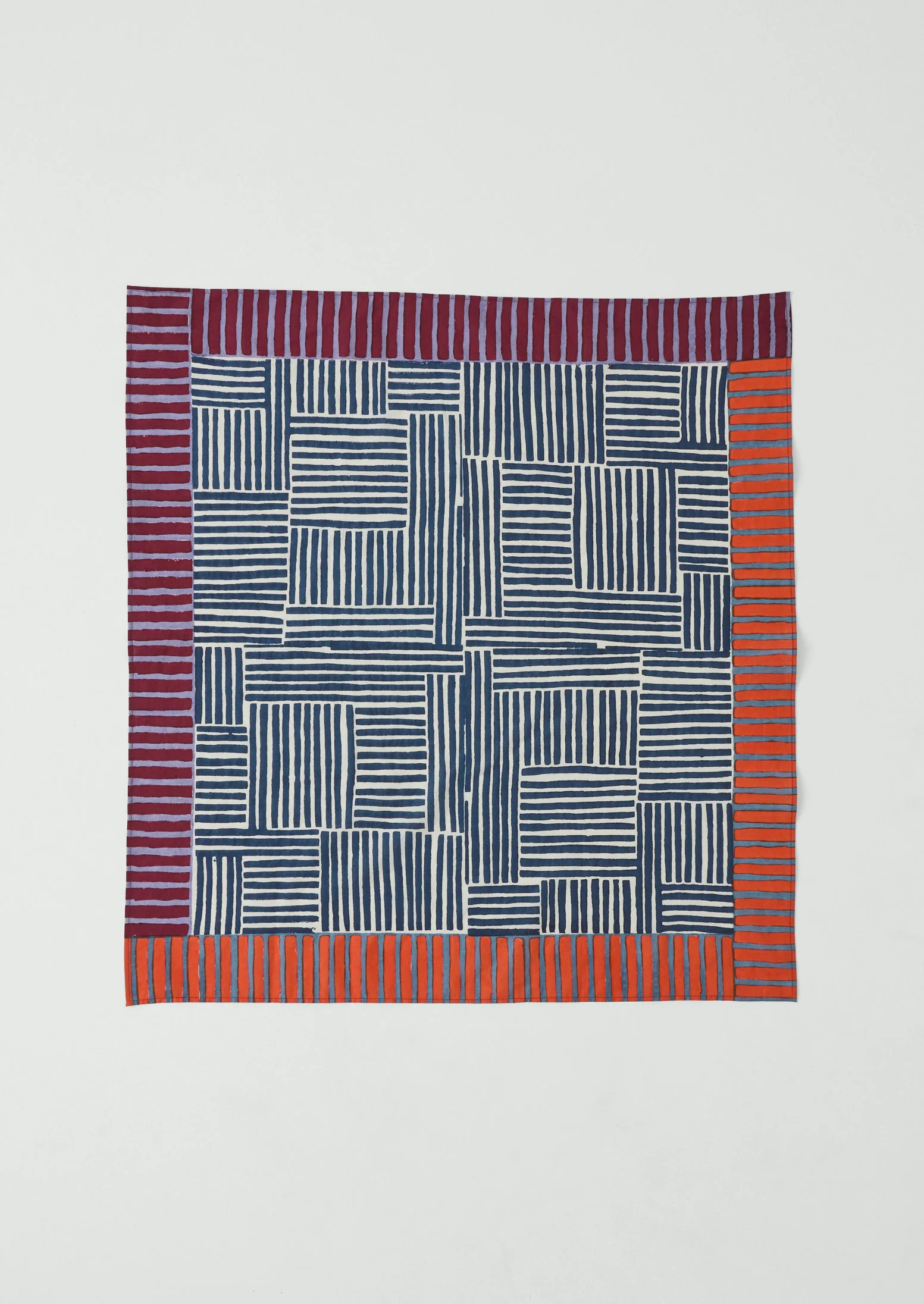 Patchwork Stripe Block Print Bandana | Verdigris/Multi
