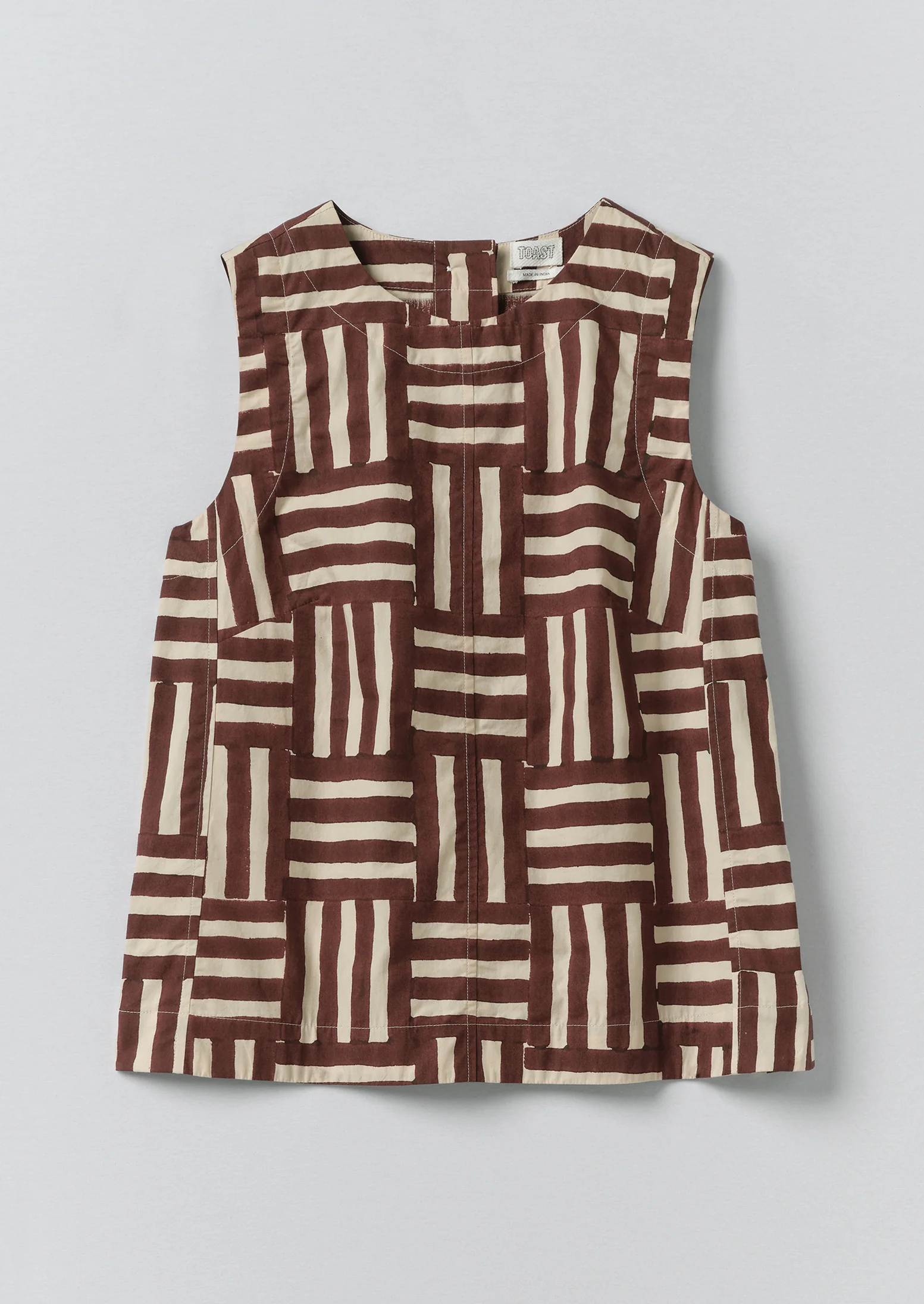 Patchwork Stripe Block Print Top | Sable