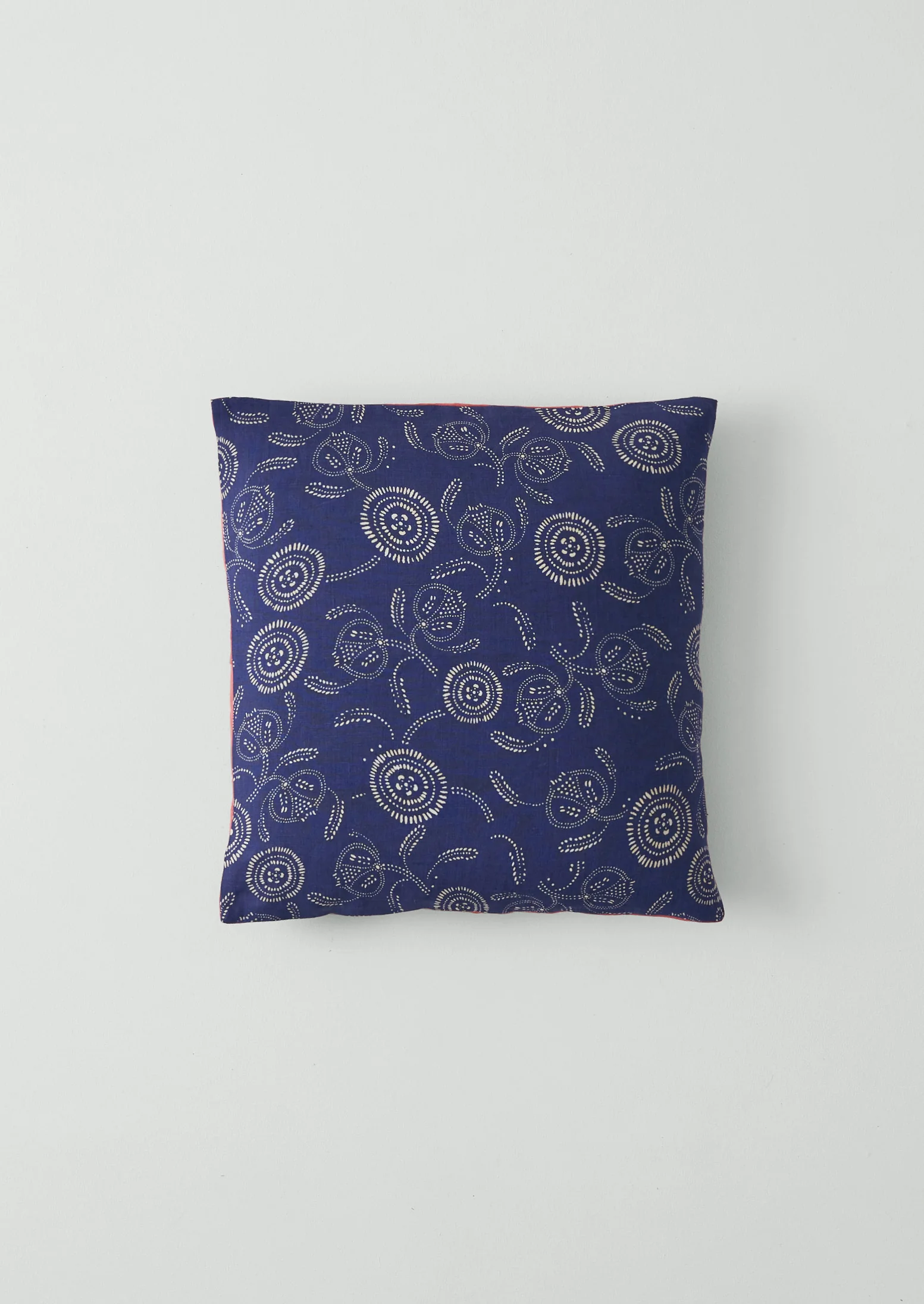 Pomegranate Print Cushion Cover | Indigo Blue/Ecru