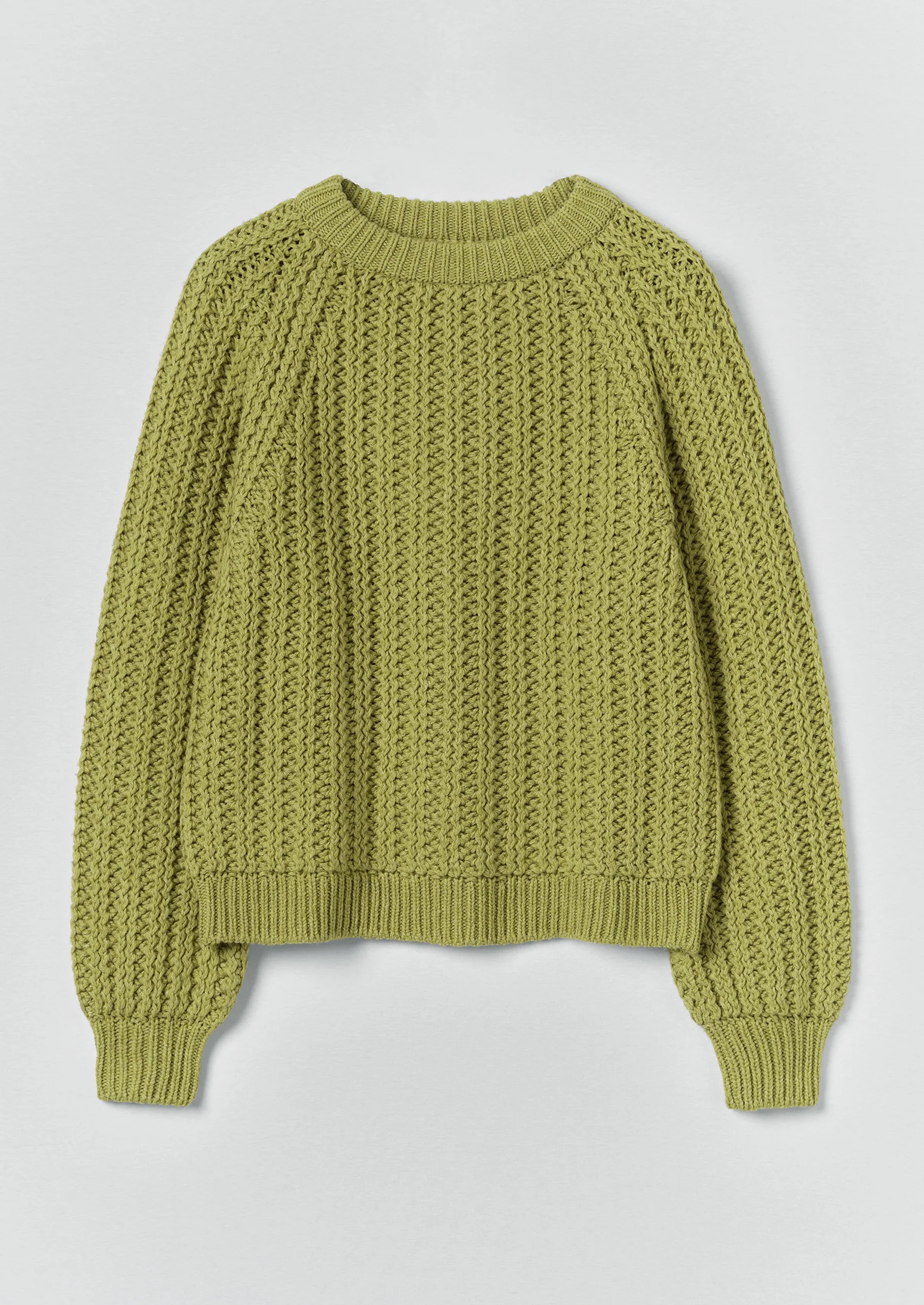 Racked Rib Wool Cotton Sweater | Apple