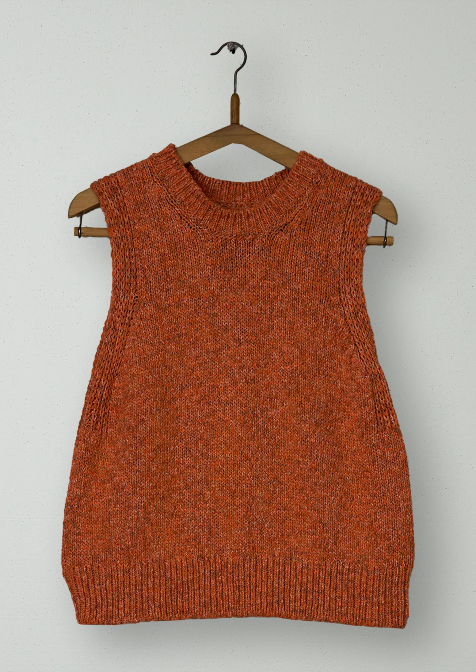 Reworn Chunky Cotton Knitted Tank Size S (591) | Nasturtium