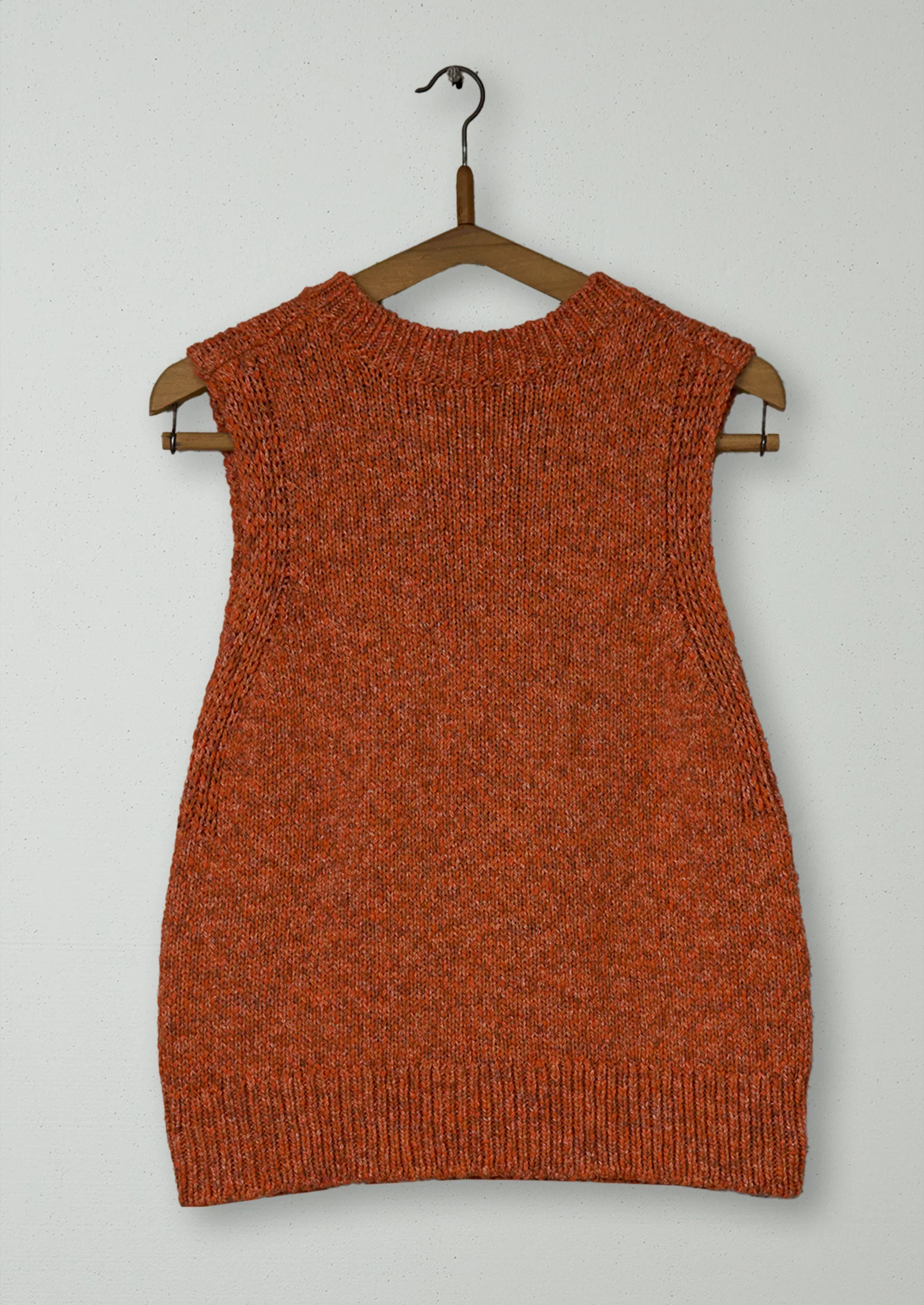 Reworn Chunky Cotton Knitted Tank Size S (591) | Nasturtium - Image 2