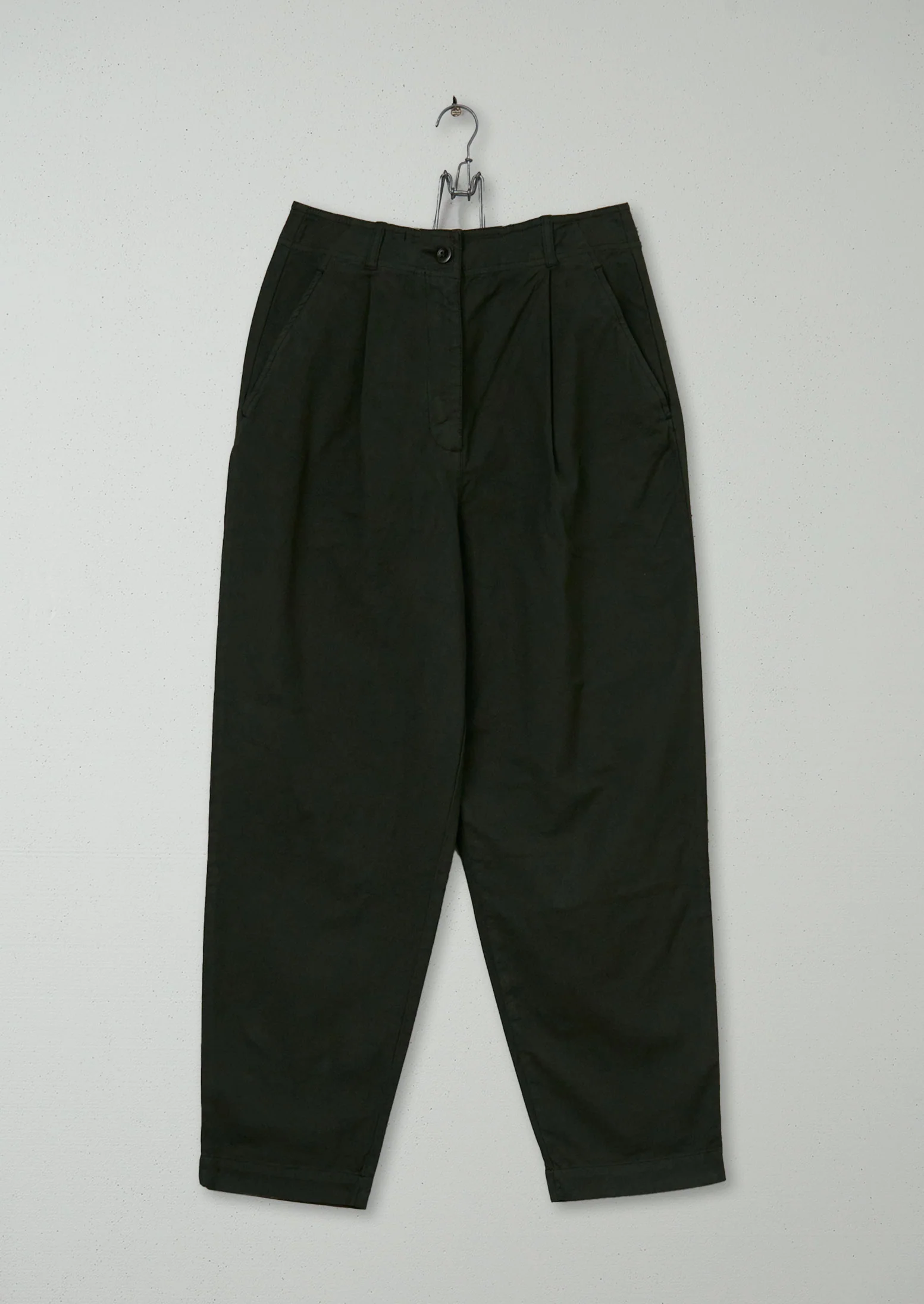 Reworn Cotton Canvas Trousers Size 8 (978) | Ash Green