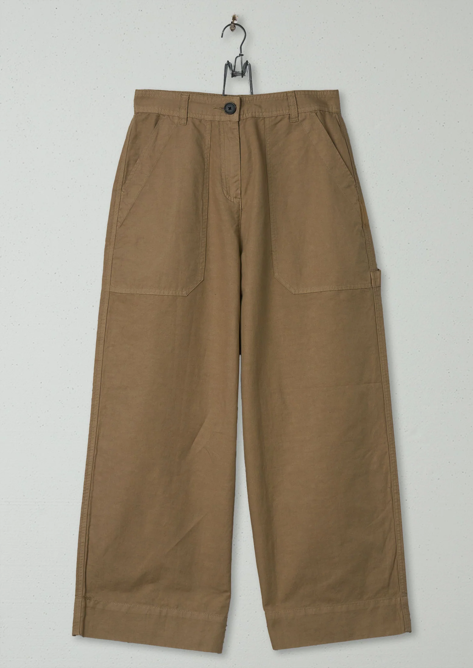 Reworn Cotton Linen Trousers Size 8 (1239) | Sand Dune