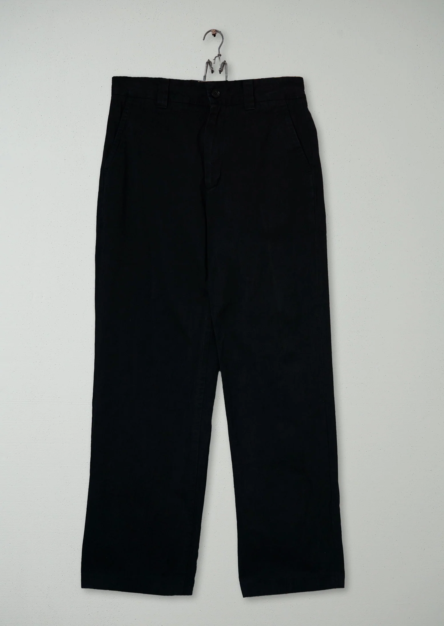 Reworn Mens Cotton Linen Pleat Trousers Size 32 (081) | Navy