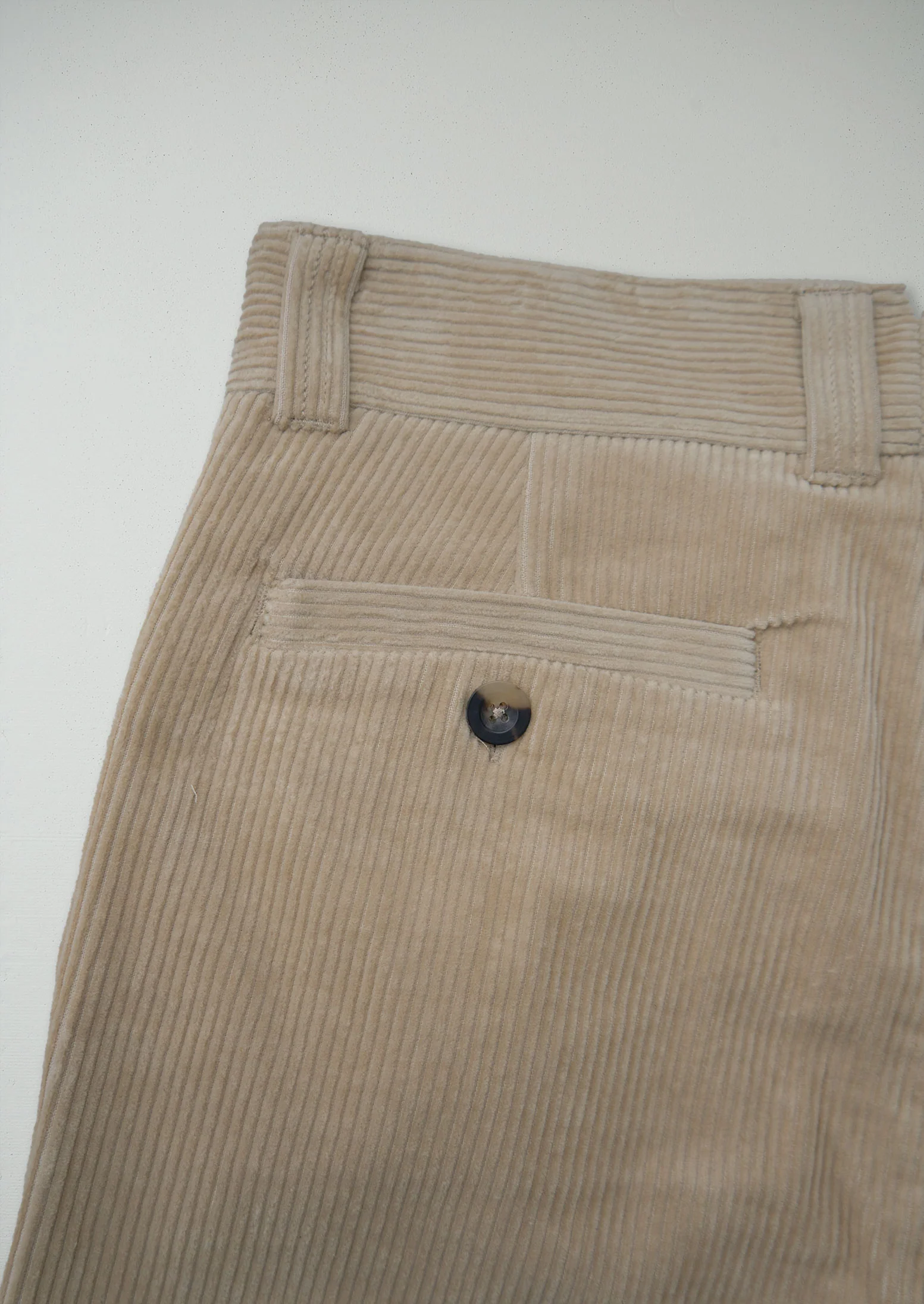 Reworn Mens Organic Cord Tapered Trousers Size 30 (075) | Taupe - Image 2