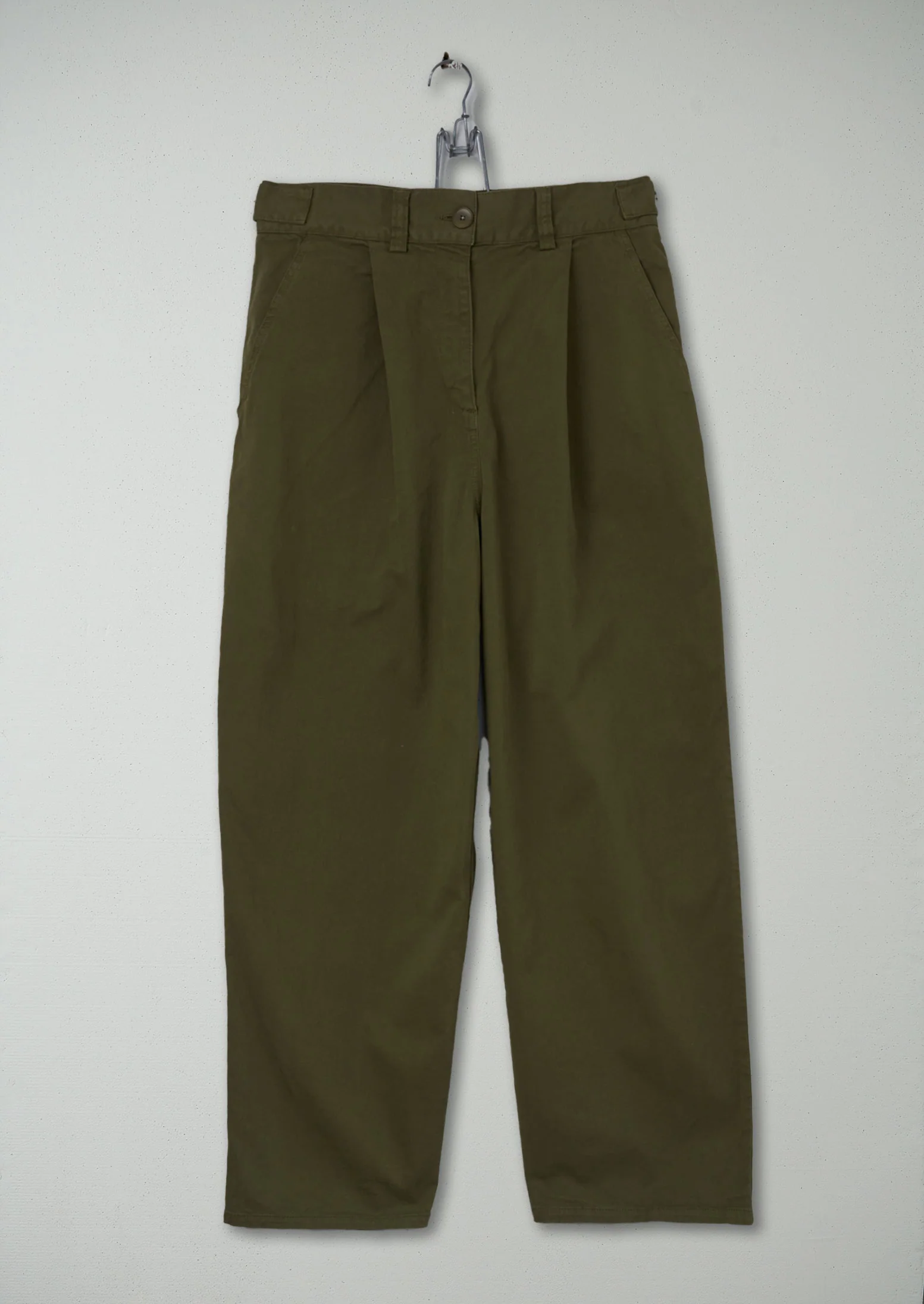 Reworn Side Tab Trousers Size 14 (1189) | Rich Olive