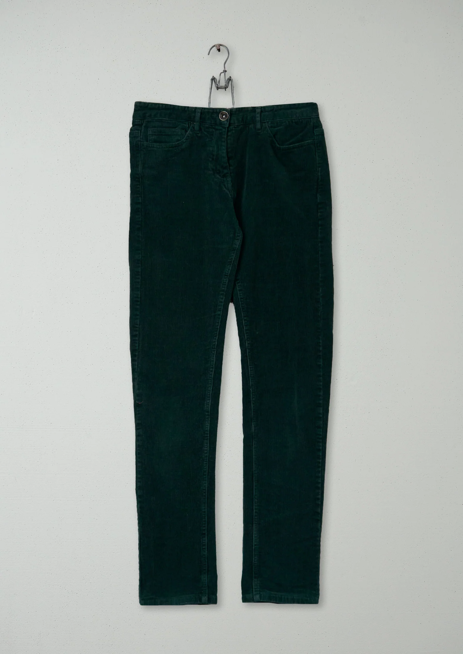 Reworn Stretch Cord Skinny Jeans Size 10 (985) | Green