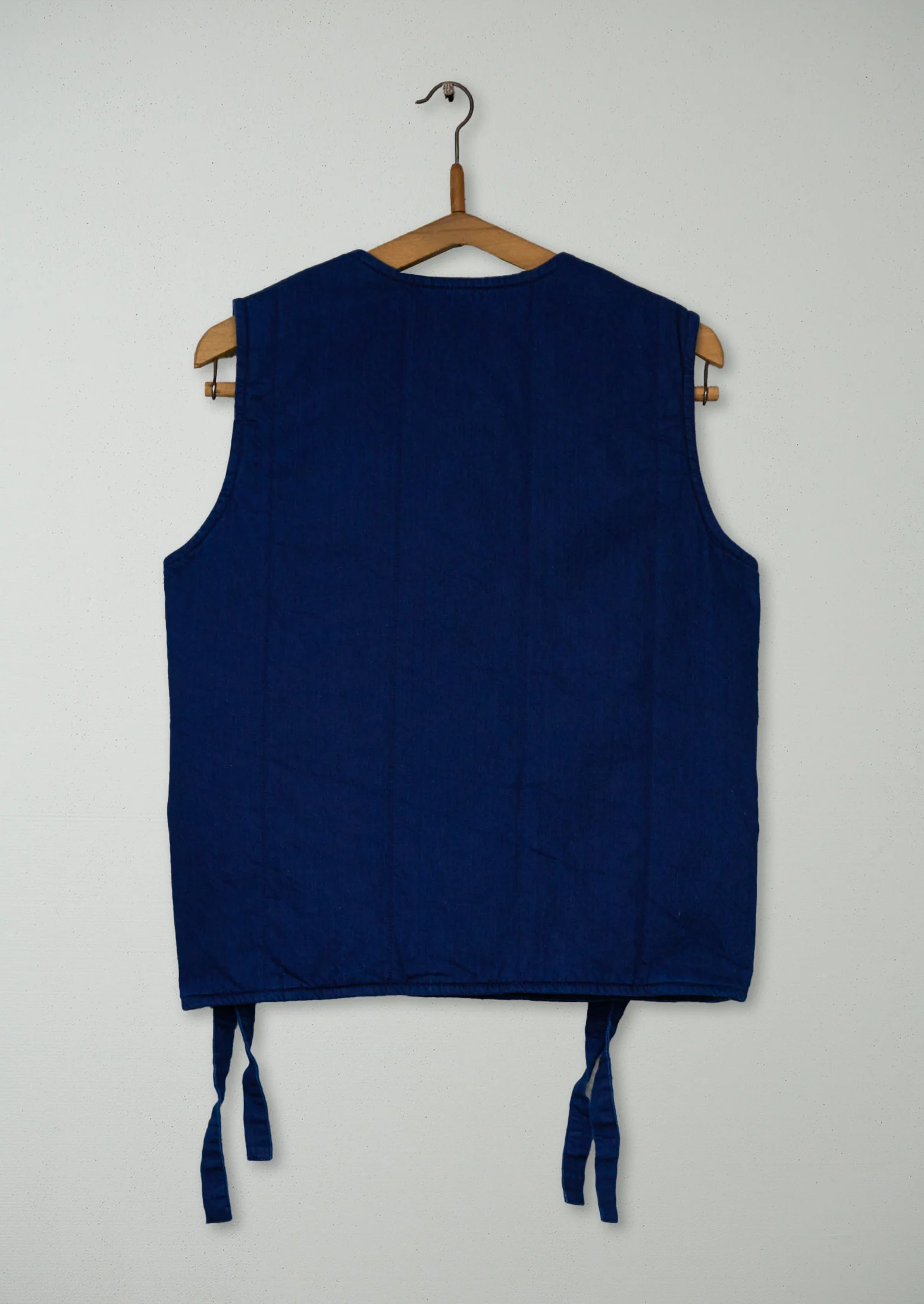 Reworn Twill Side Tie Vest Size XS (234) | Indigo - Image 2