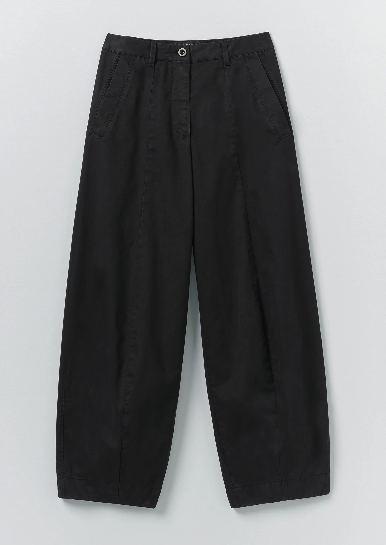 Sculpted Organic Cotton Twill Trousers | Slate