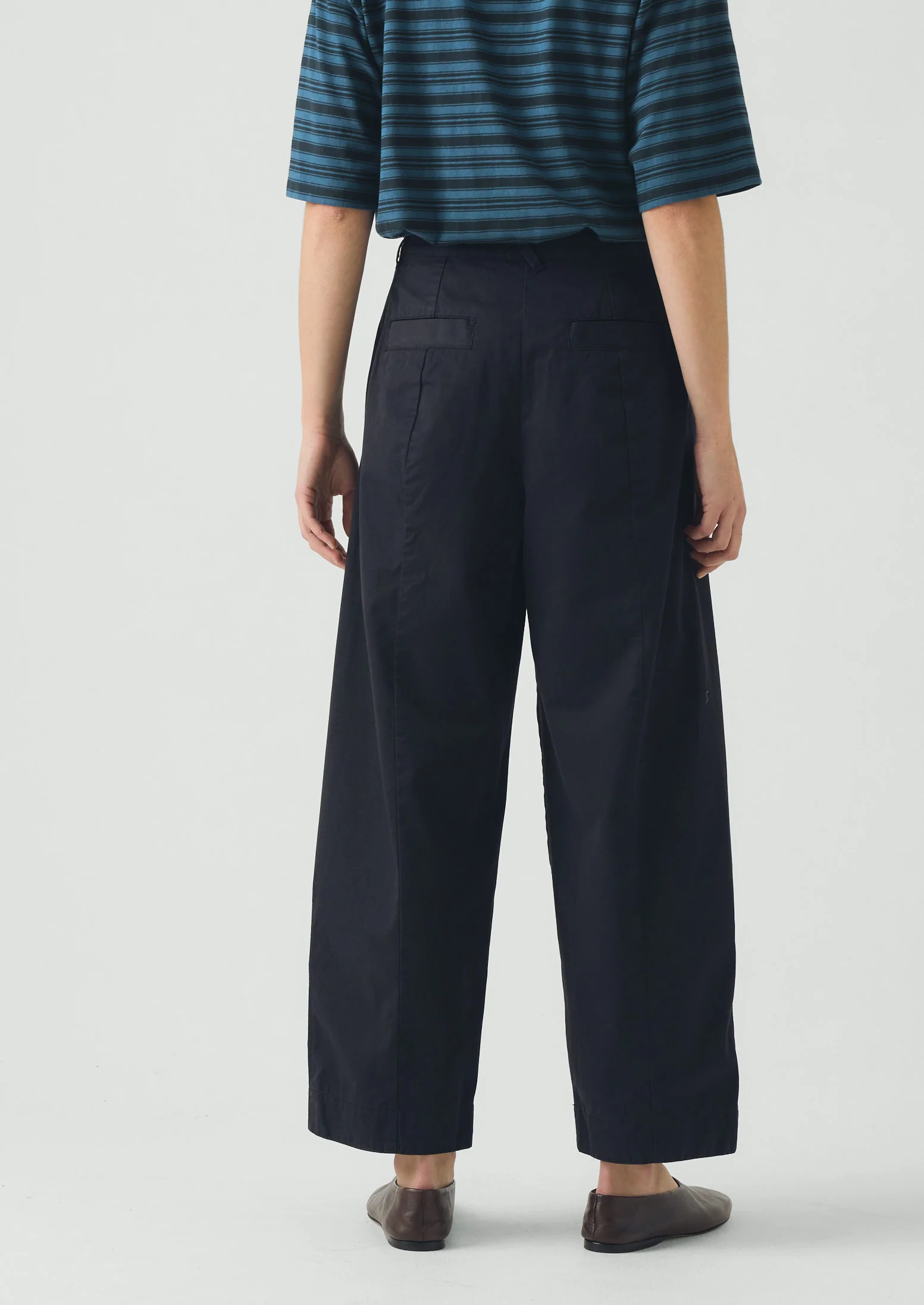 Sculpted Organic Cotton Twill Trousers | Slate - Image 6