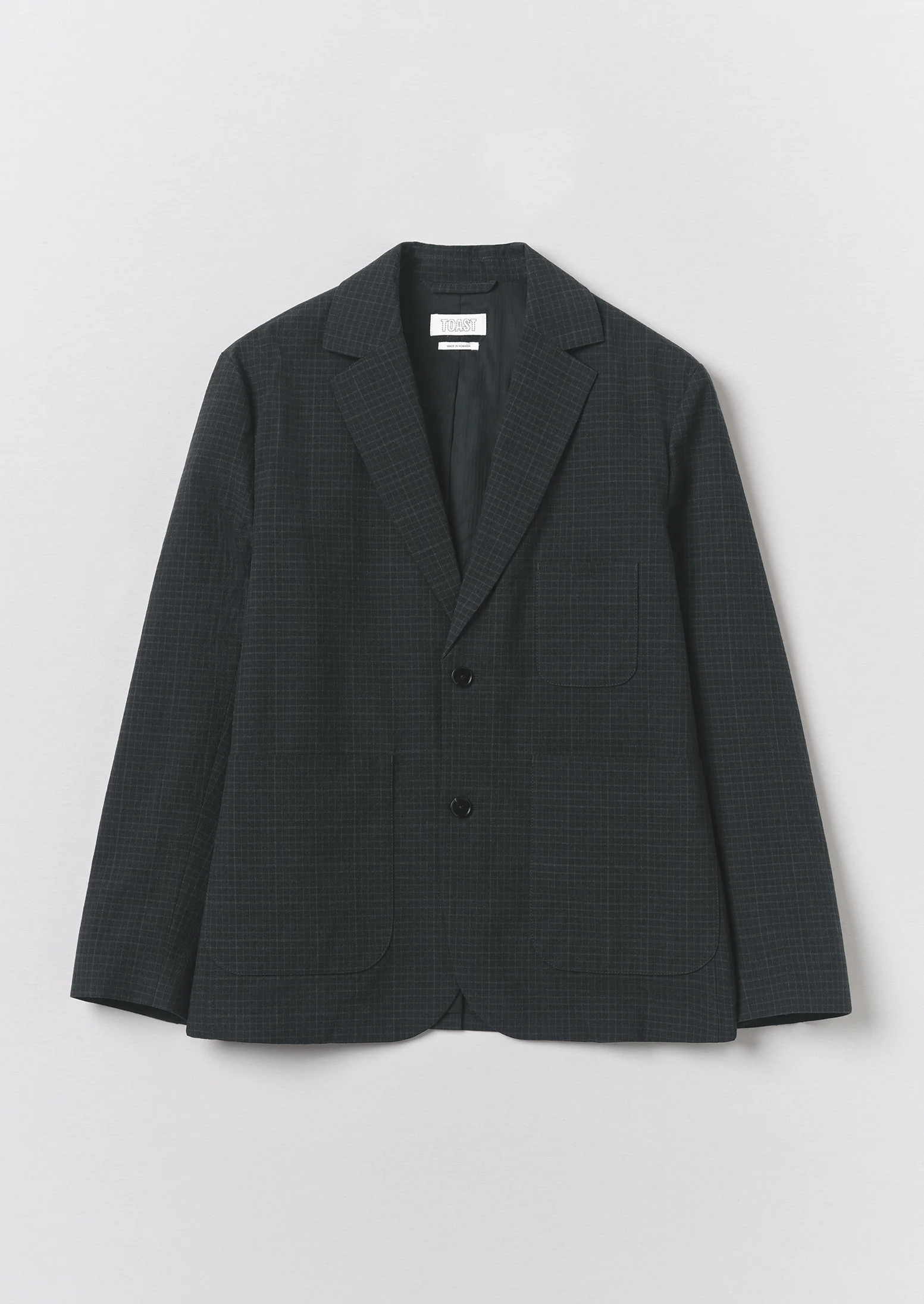 Sketch Check Cotton Wool Jacket | Slate