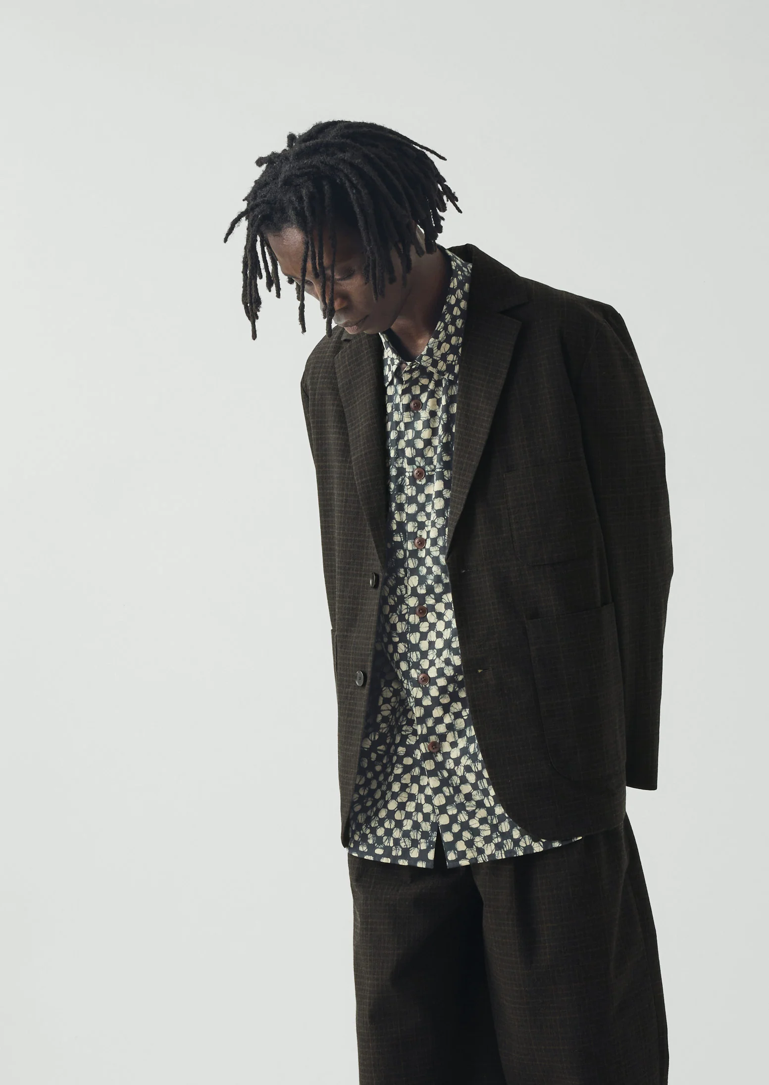 Sketch Check Cotton Wool Jacket | Slate - Image 2