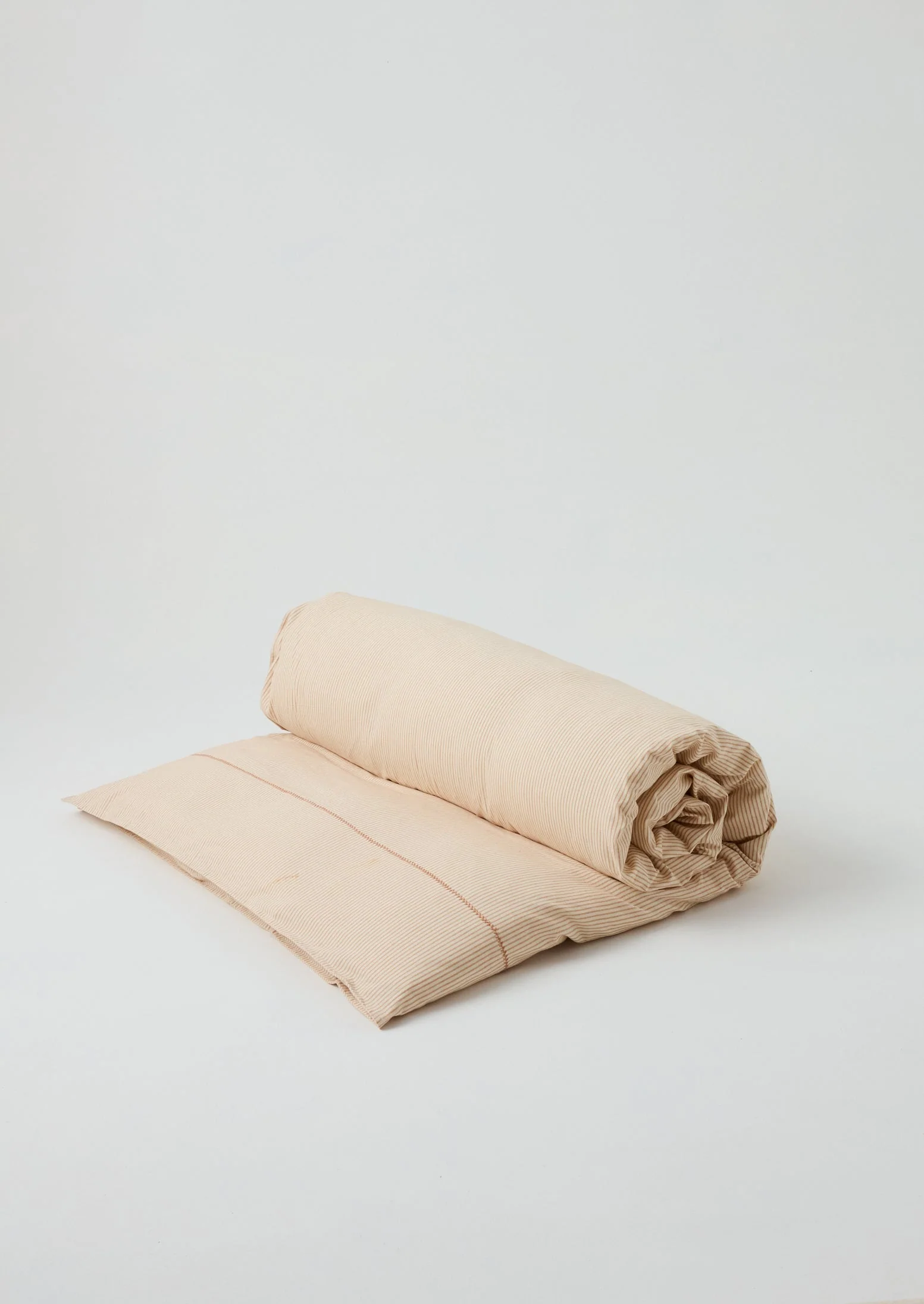 Soft Stripe Cotton Duvet Cover | Clay/Ecru