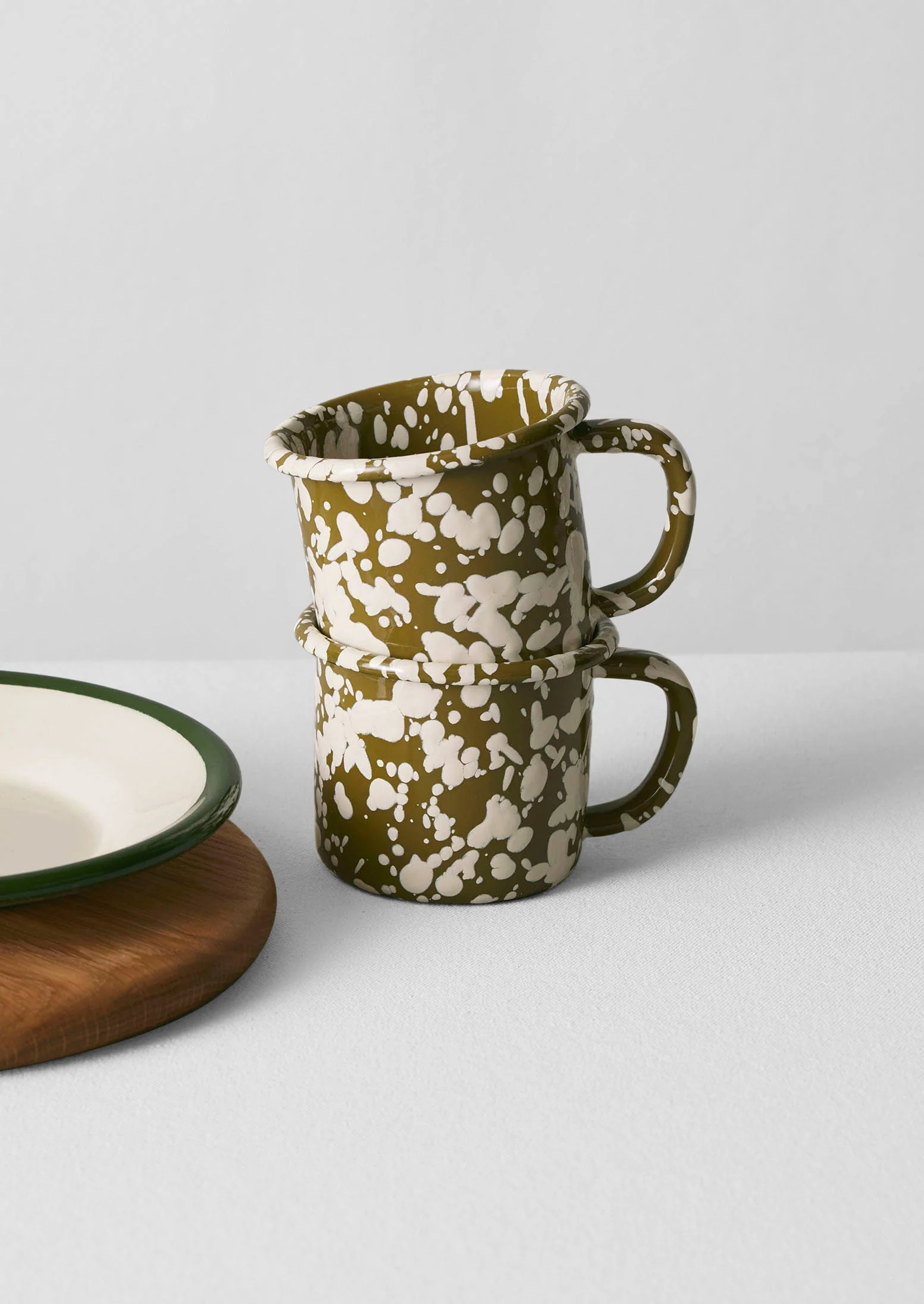Splatter Enamel Mug | Olive/Ecru - Image 2