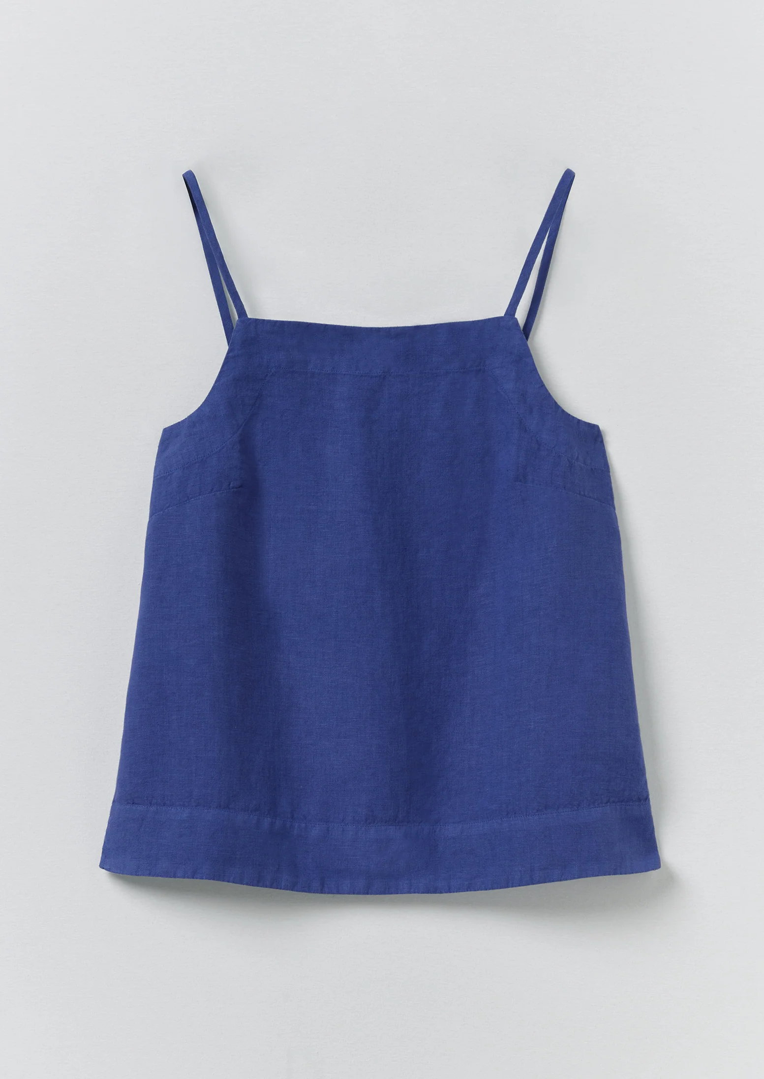 Square Neck Garment Dyed Linen Tank | Carmine Blue