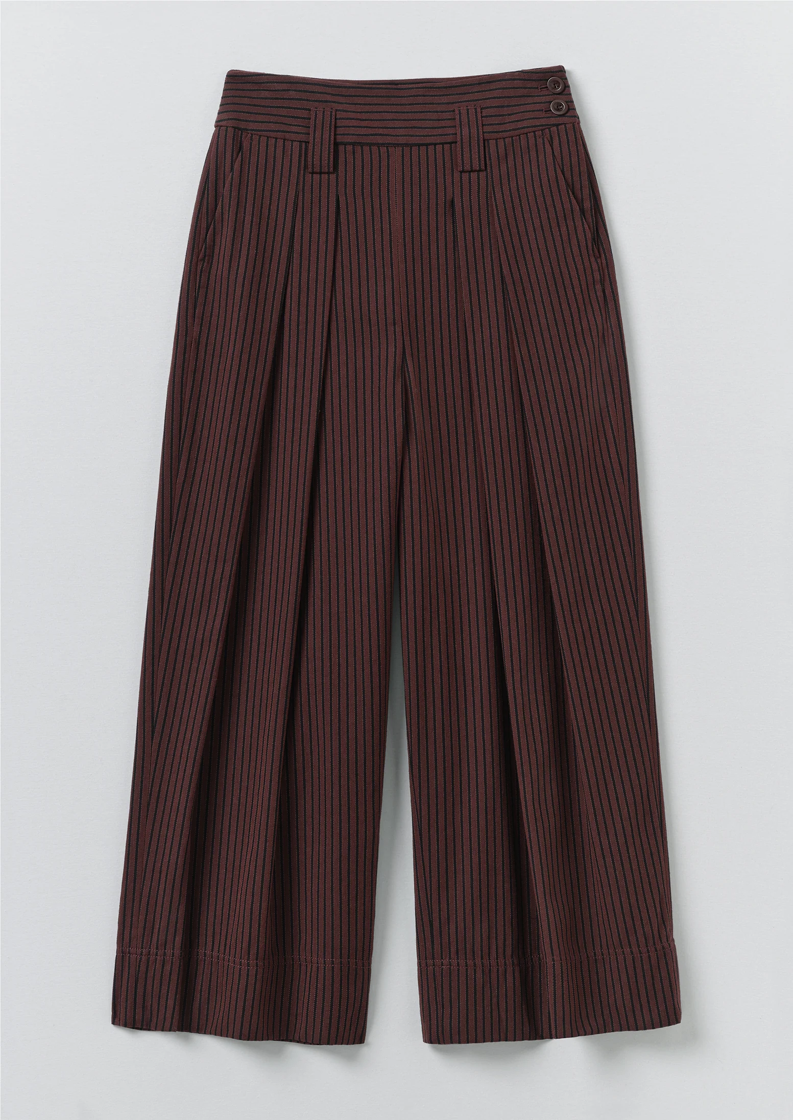 Stripe Fisherman Cotton Trousers | Black/Multi