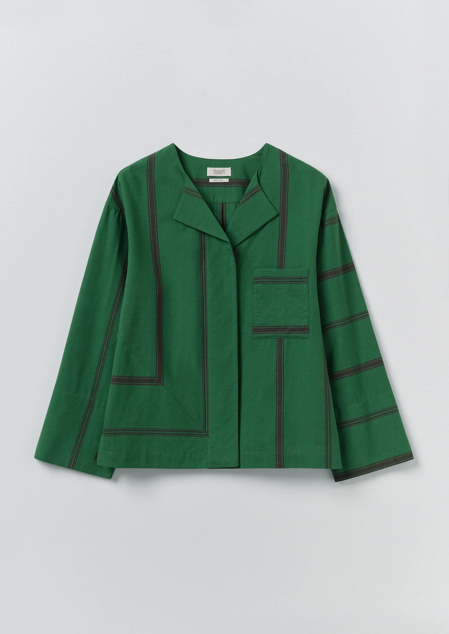 Tea Towel Stripe Long Sleeve Top | Sea Green