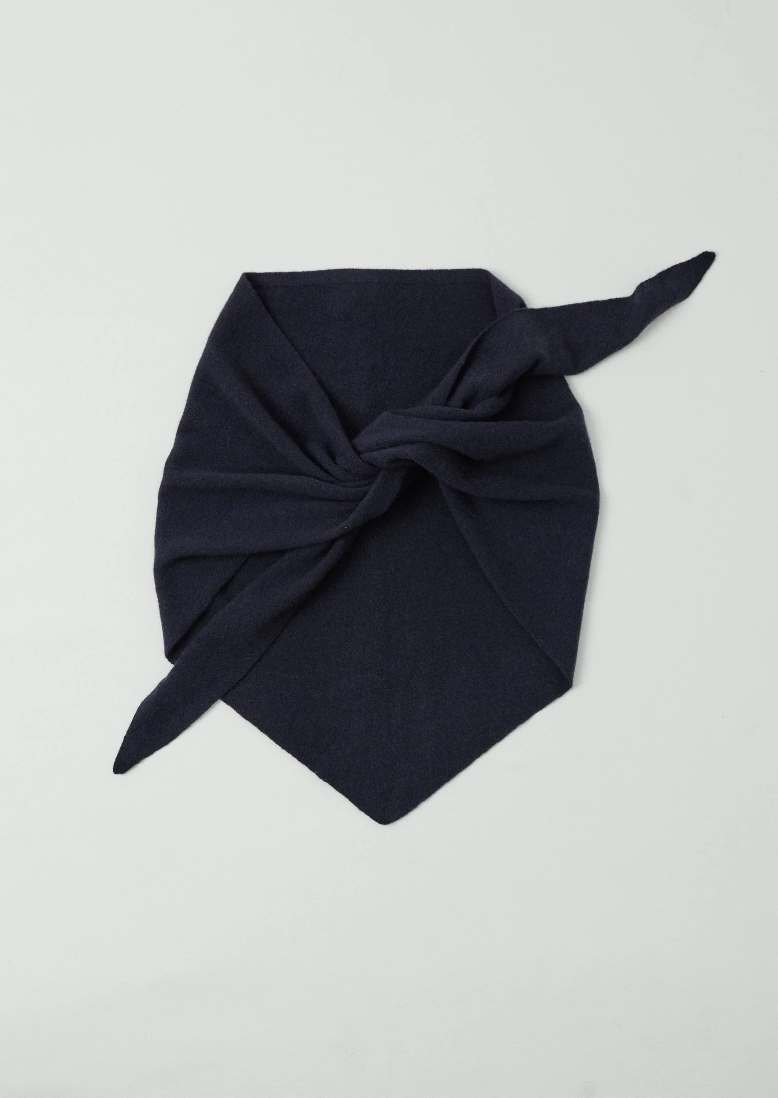 Wool Cashmere Large Bandana | Dark Navy
